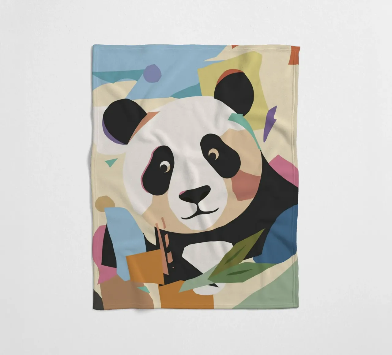 Un allegro panda in un moderno look collage coperta in pile da namosh