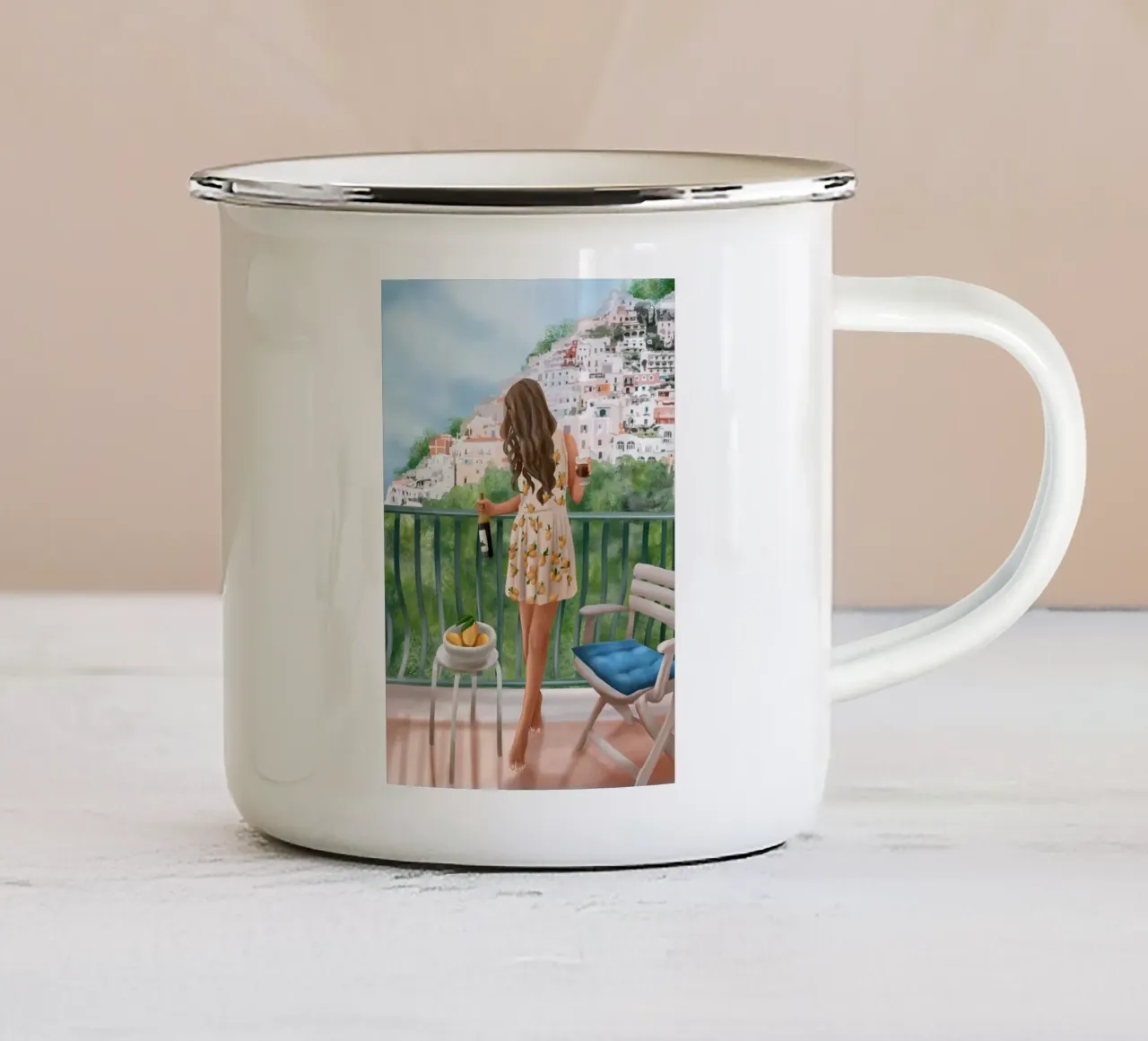 Amalfi Reverie tazza in smalto da cityart