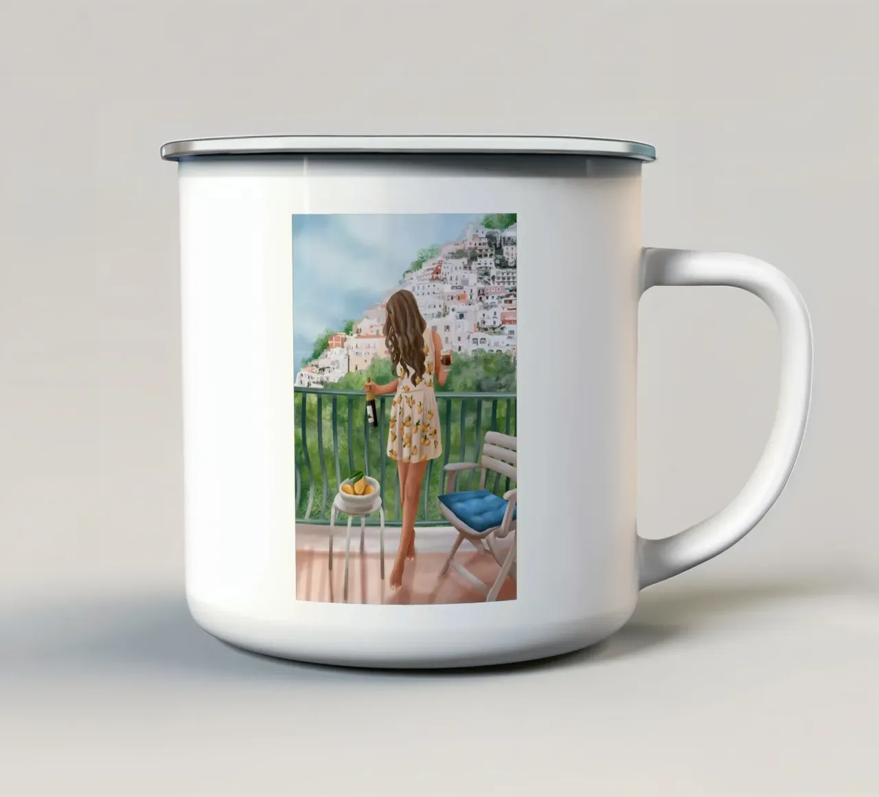 Amalfi Reverie tazza in smalto da cityart