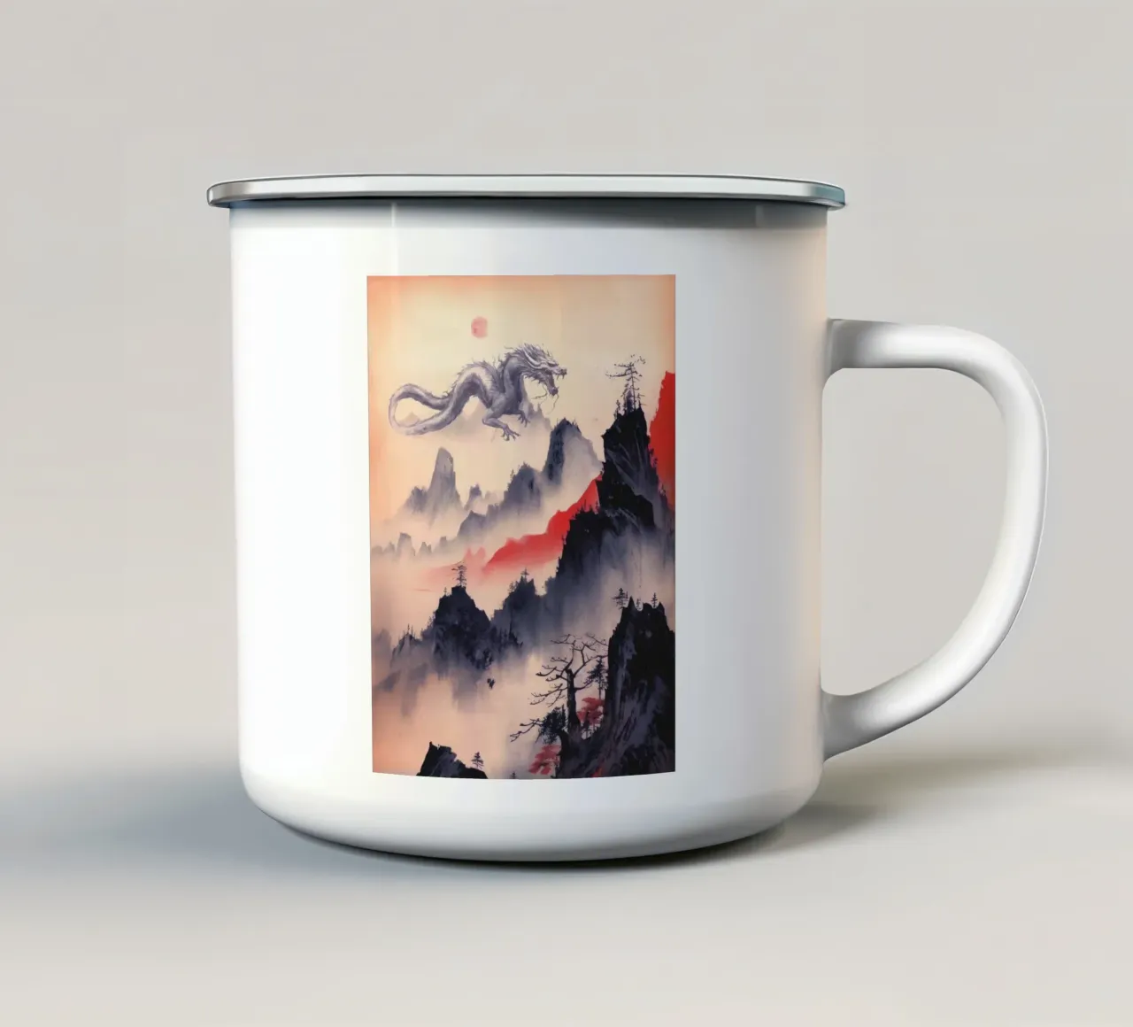 Drago giapponese tazza in smalto da ARTVI-SHOP