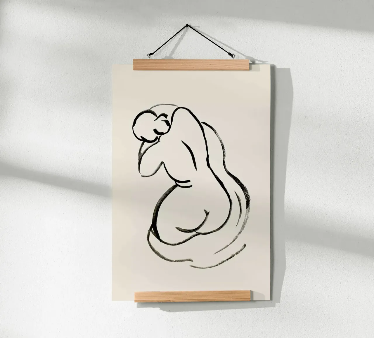 Turned Away poster con telaio in legno da Graphite