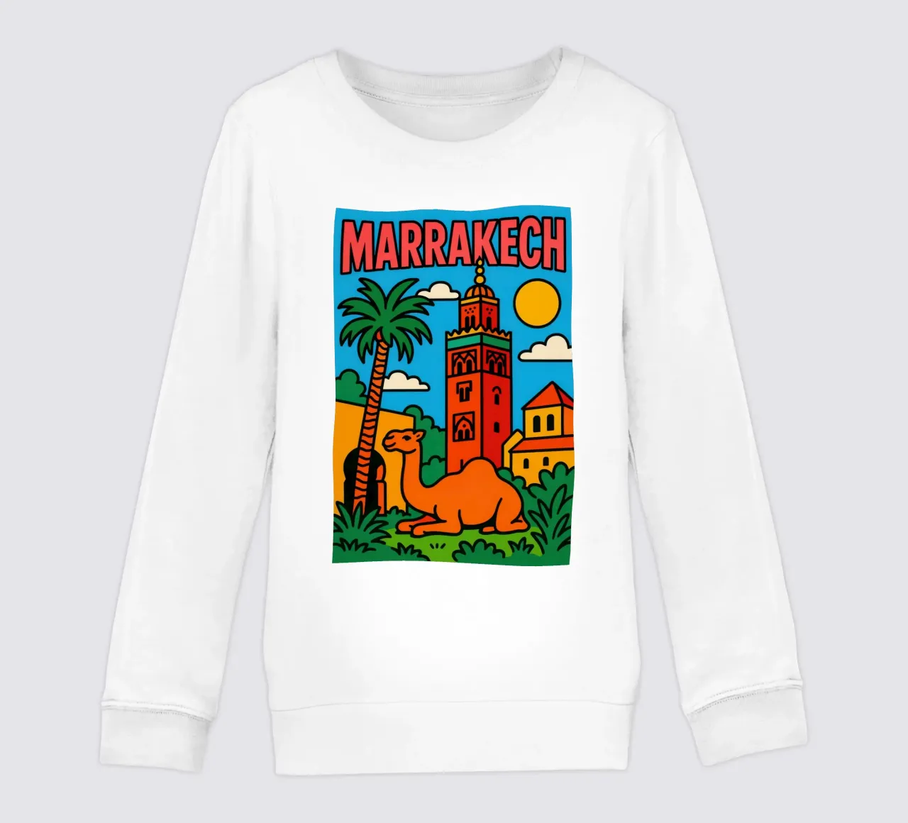 Marrakech - Il magico bagliore della città rossa felpa bambino da JETLAG | affiches voyage