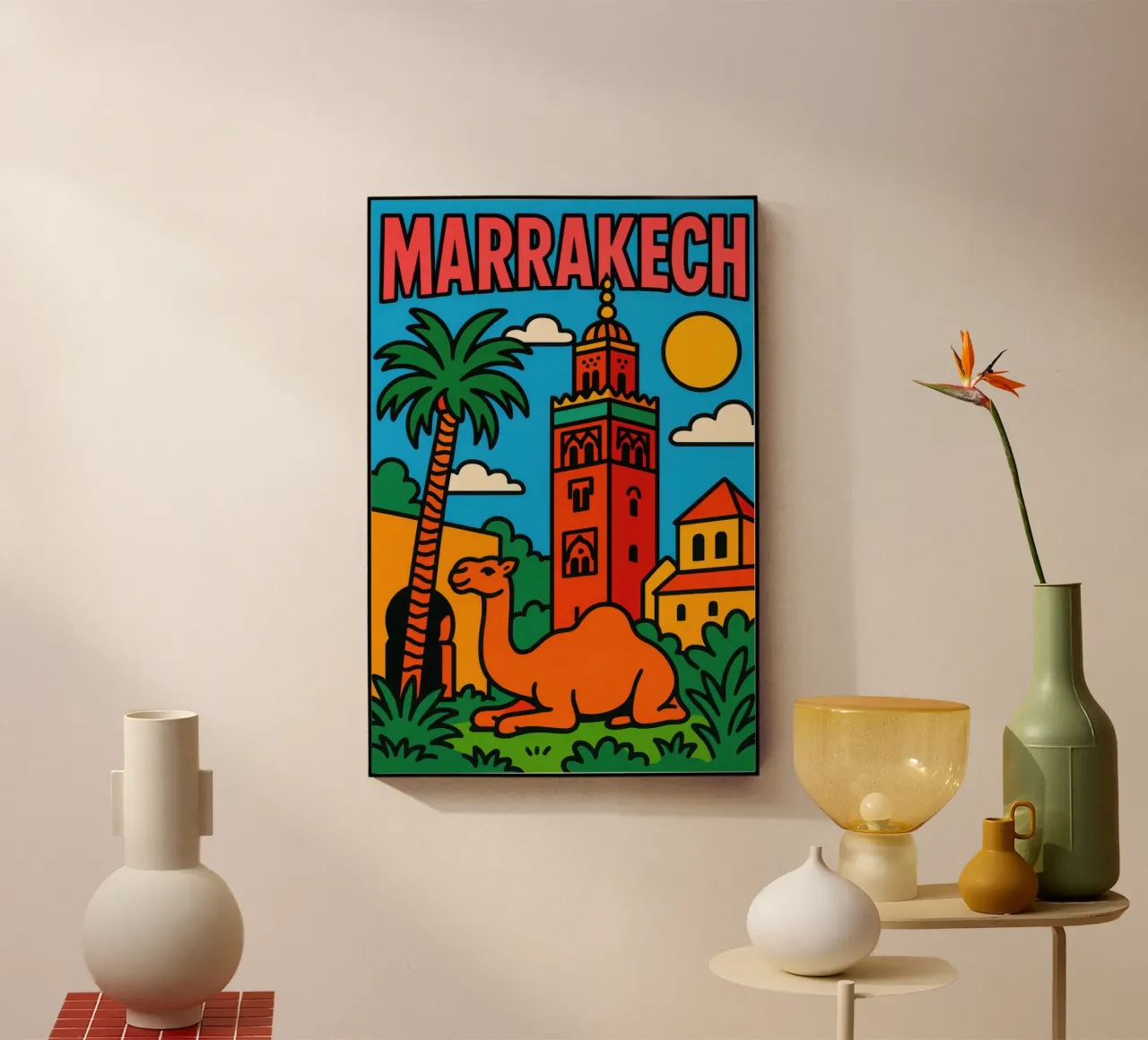 Marrakech - Il magico bagliore della città rossa plexiglass da JETLAG | affiches voyage