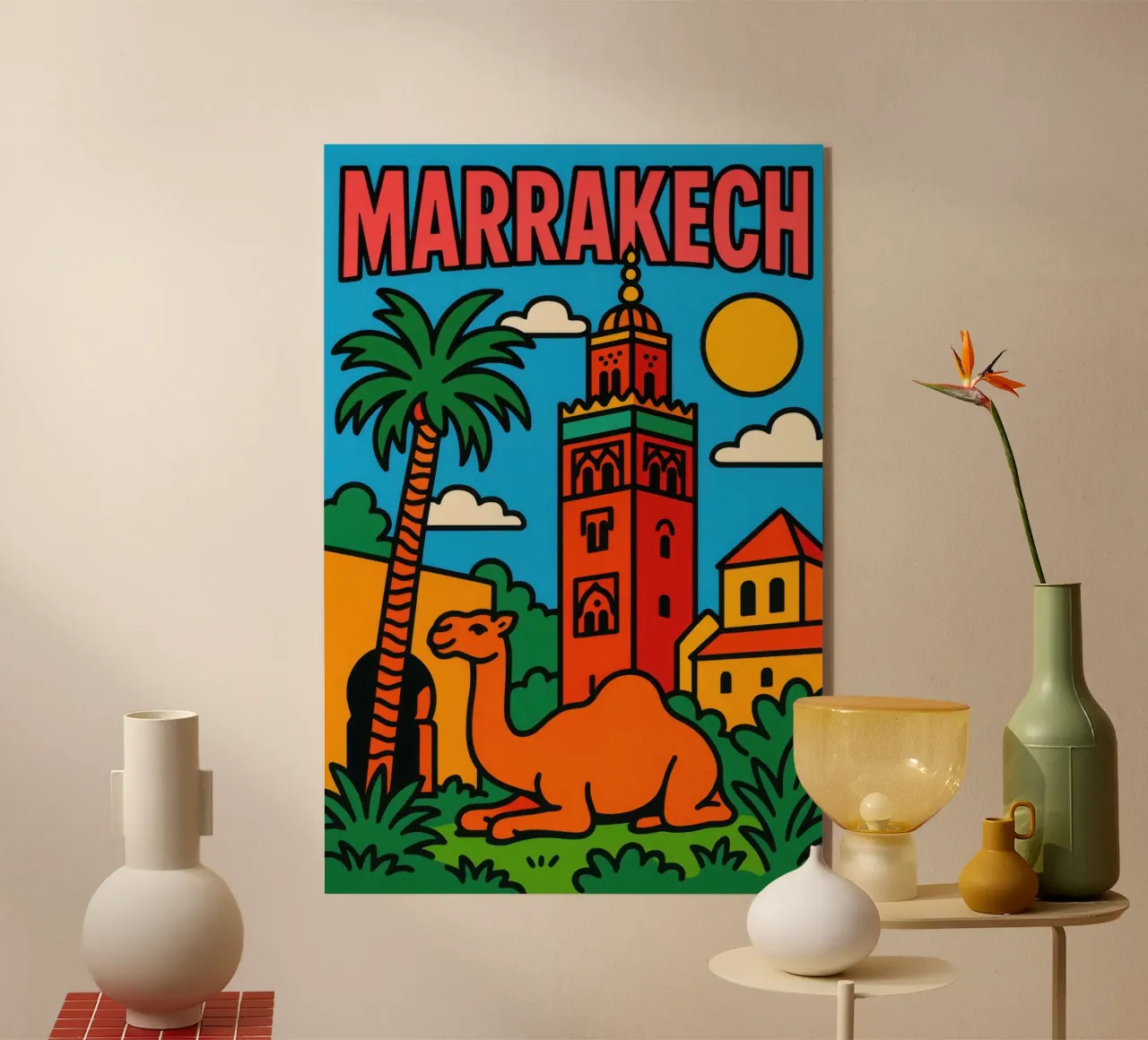 Marrakech - Il magico bagliore della città rossa plexiglass da JETLAG | affiches voyage