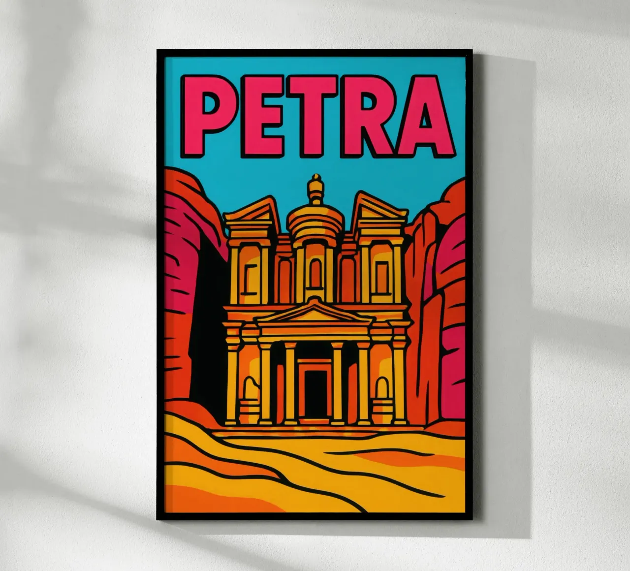 Petra - L'eterno gioiello del deserto poster con telaio in plastica da JETLAG | affiches voyage