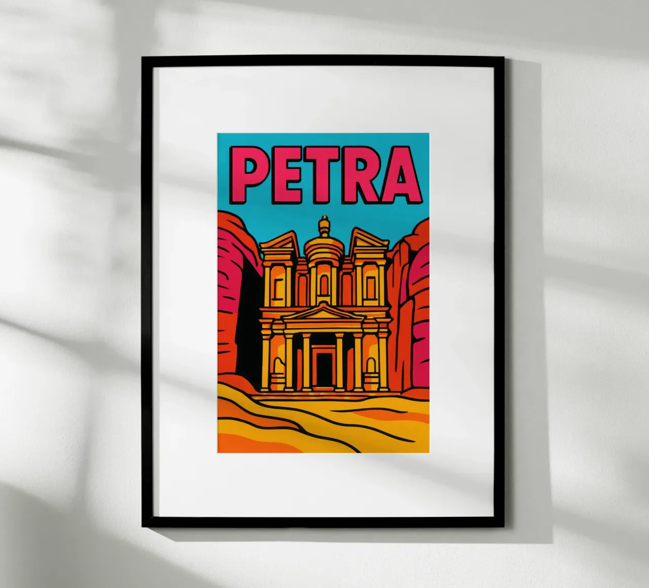 Petra - L'eterno gioiello del deserto poster con telaio in plastica da JETLAG | affiches voyage