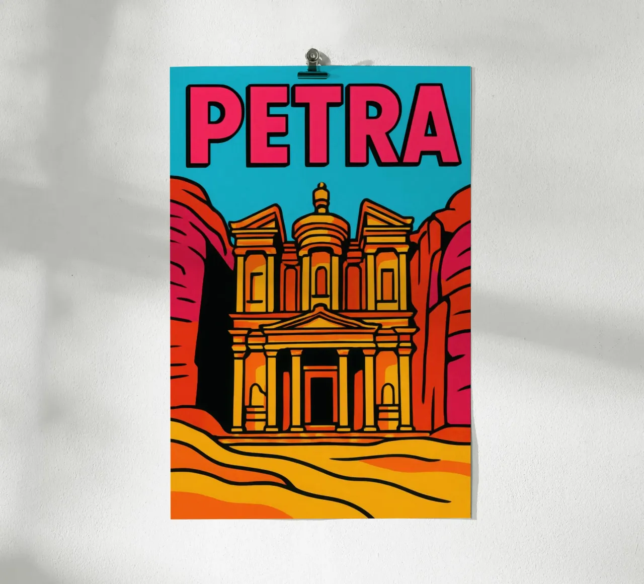 Petra - L'eterno gioiello del deserto poster con telaio in plastica da JETLAG | affiches voyage