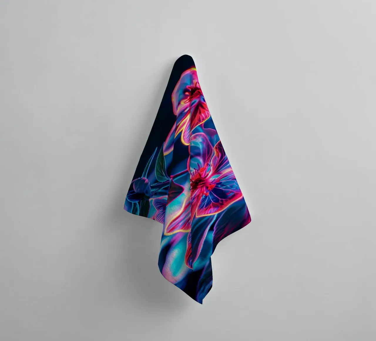 Flowers Neon A towel by Mateo