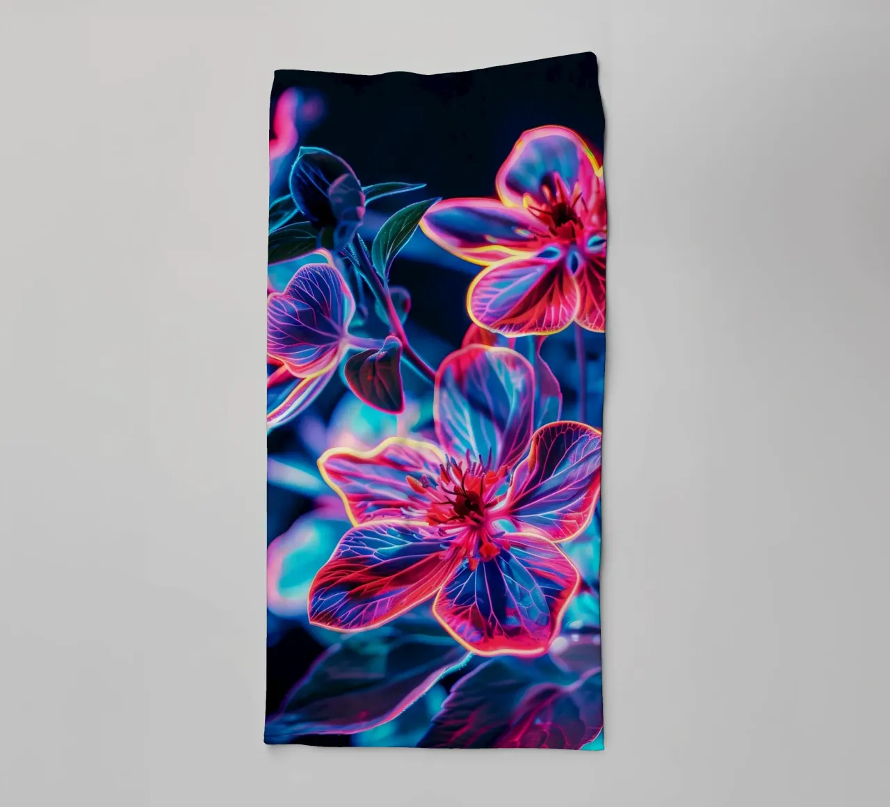 Flowers Neon A towel by Mateo