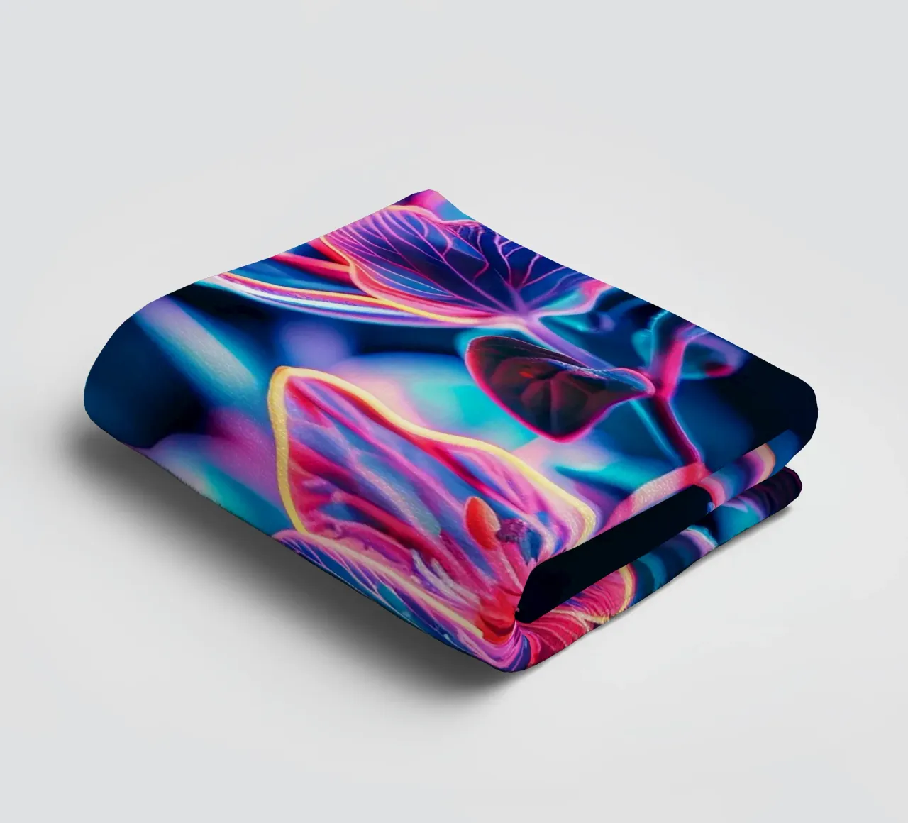 Flowers Neon A towel by Mateo