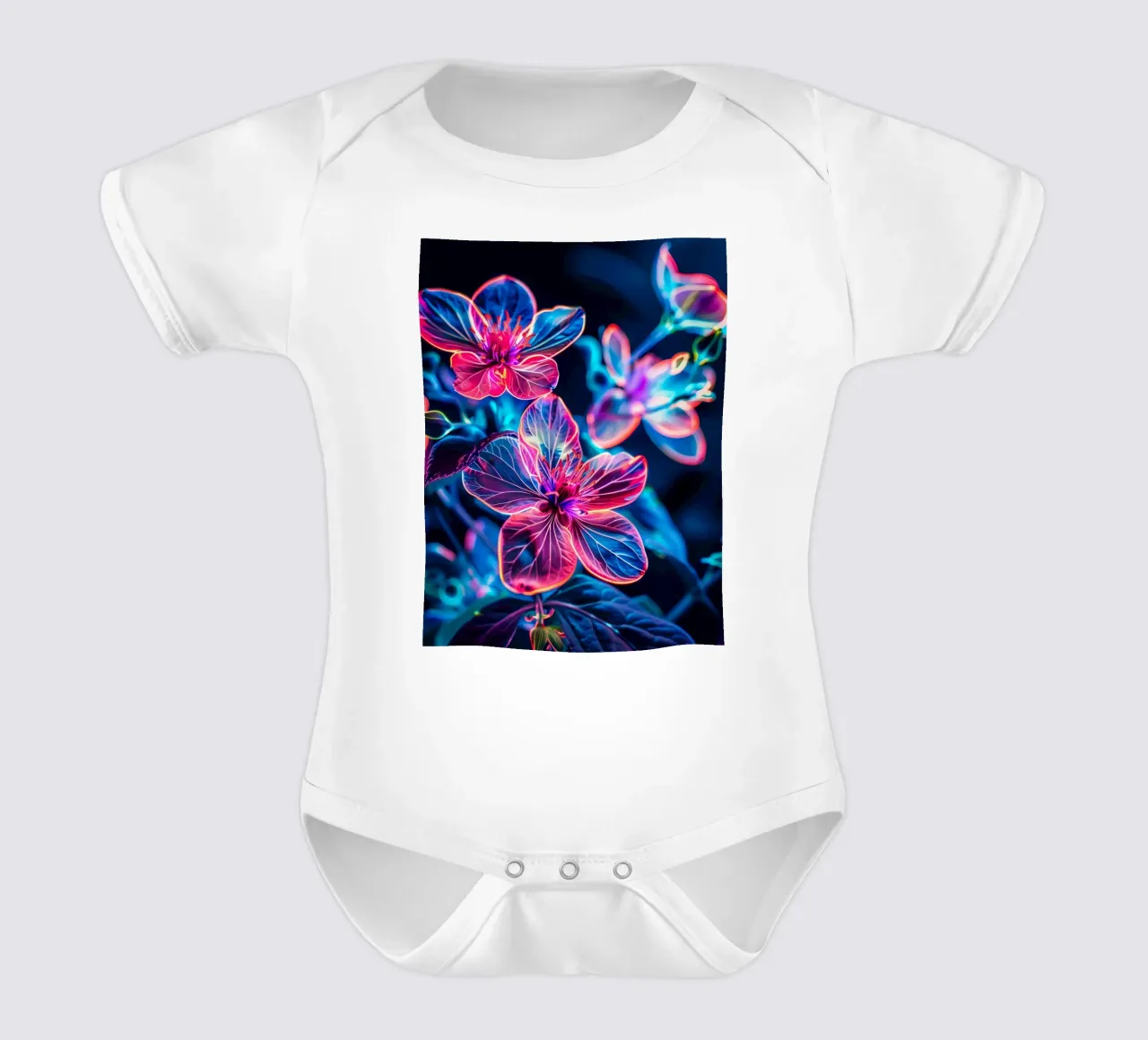 Flowers Neon B body neonato maniche corte da Mateo