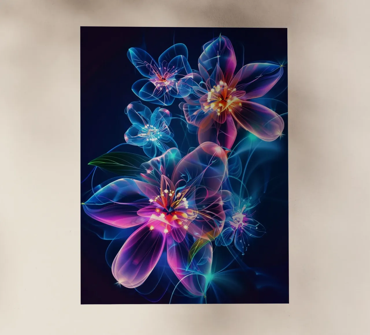 Flowers Neon C pellicola backlit da Mateo
