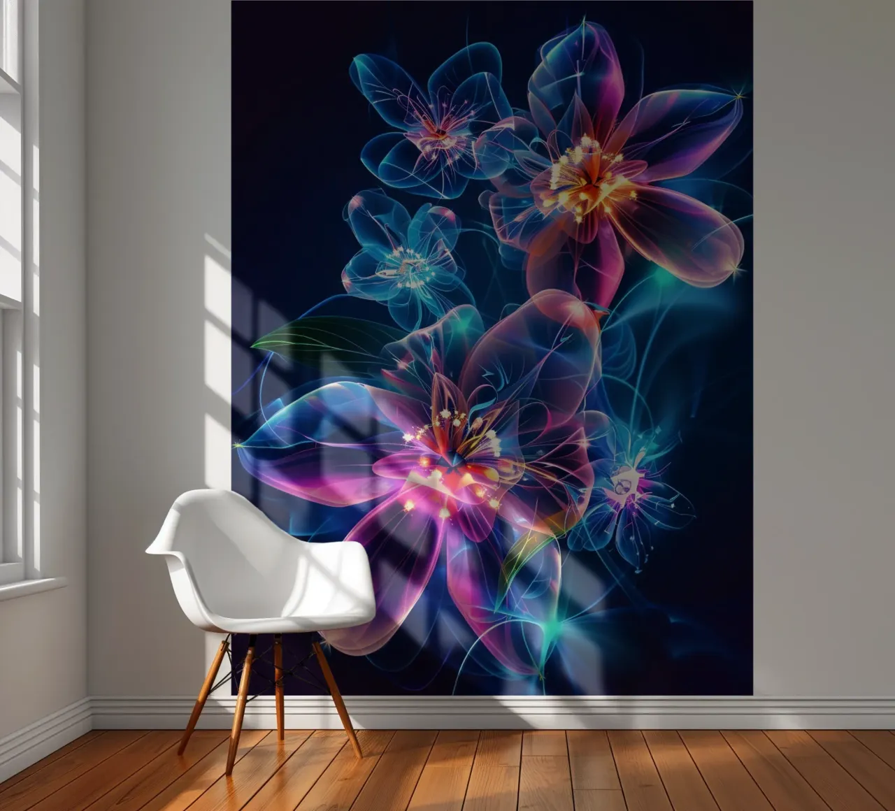 Flowers Neon C photo wallpaper by Mateo