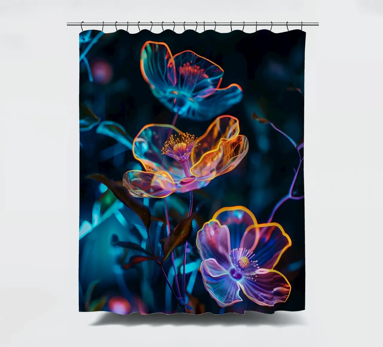 Flowers Neon D tenda da doccia da Mateo