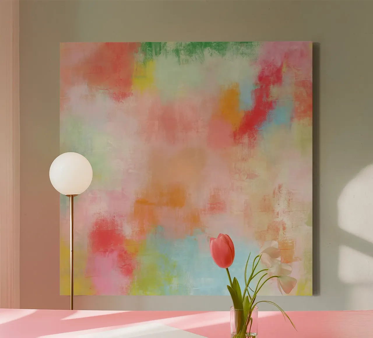 Spring Spark - Frühlingsfunke canvas met Baklijst van Petra Lang