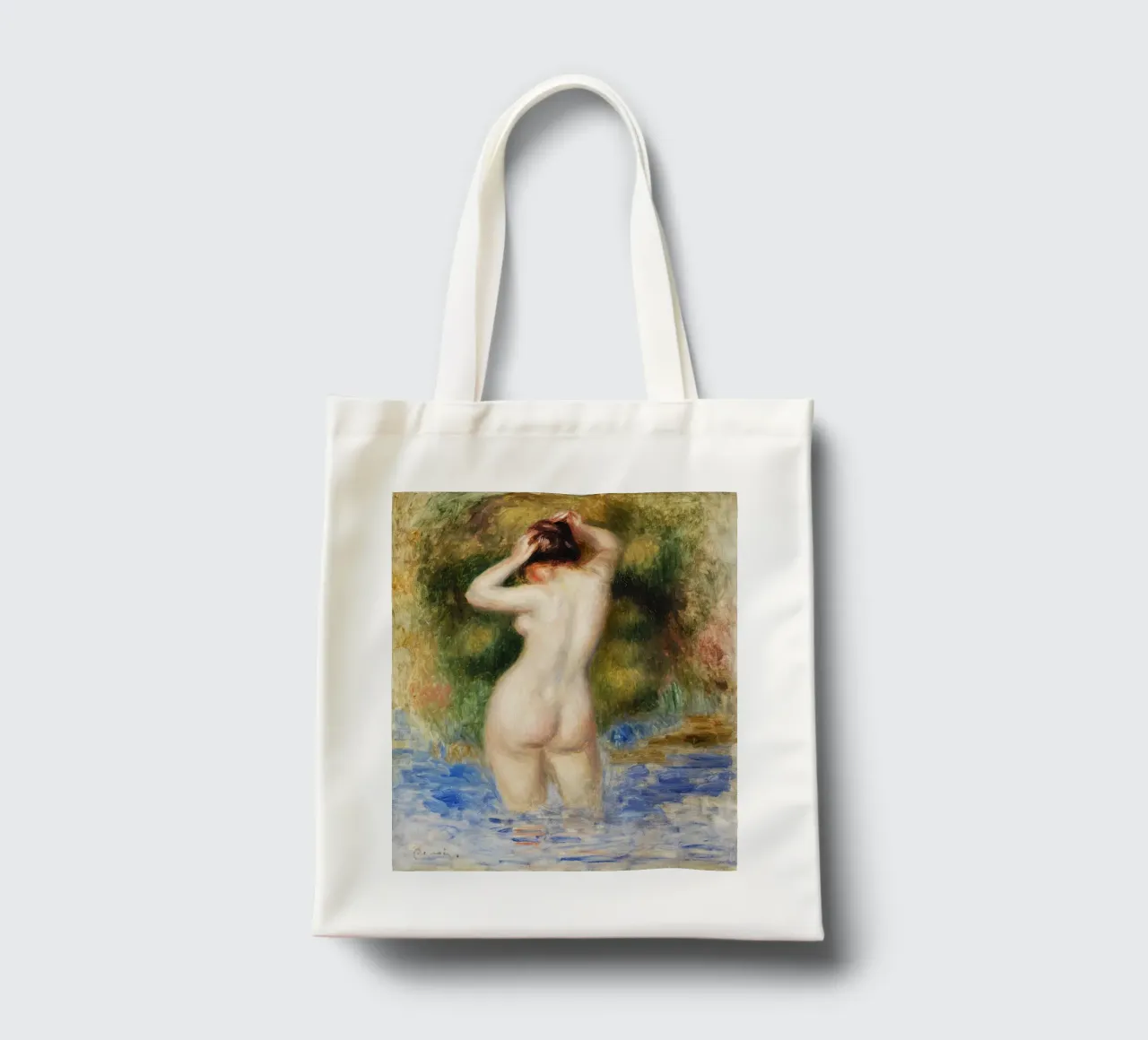 Bather (Baigneuse) (1890) by Pierre-Auguste Renoir borsa in juta da Venus Art