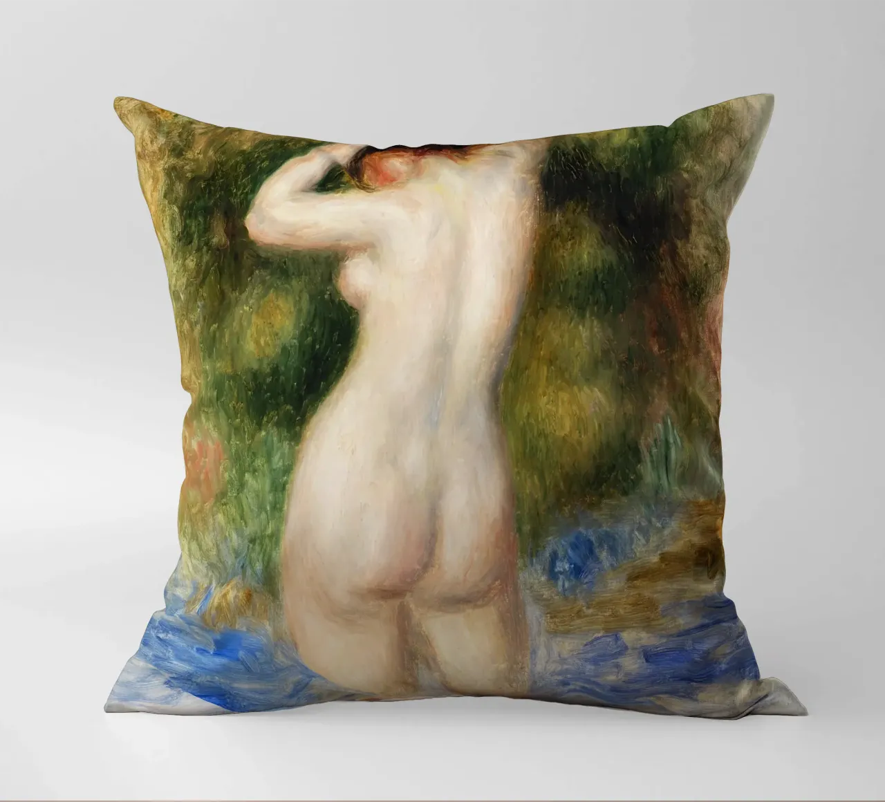 Bather (Baigneuse) (1890) by Pierre-Auguste Renoir cuscino da Venus Art