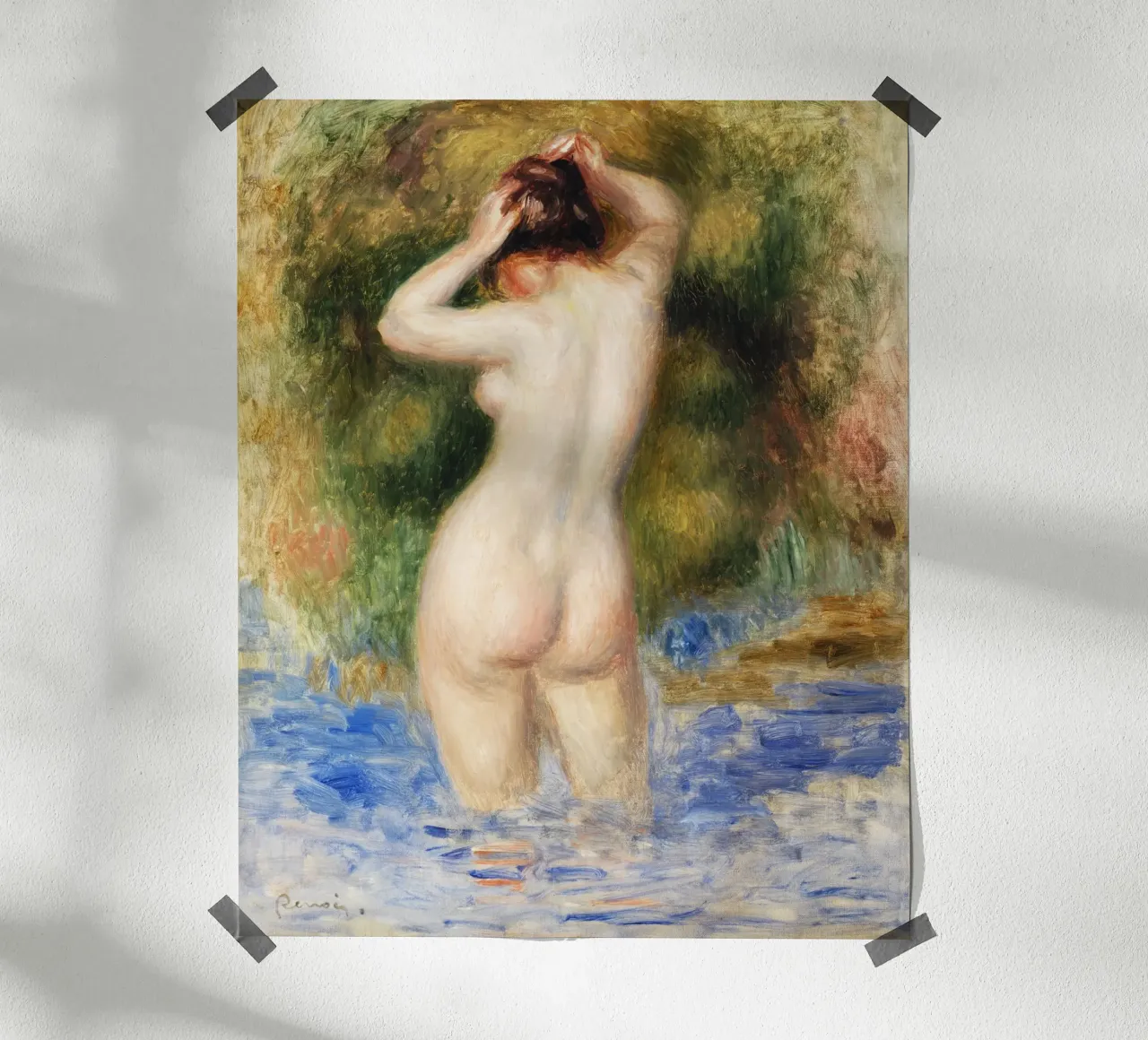 Bather (Baigneuse) (1890) by Pierre-Auguste Renoir carta hahnemühle da Venus Art