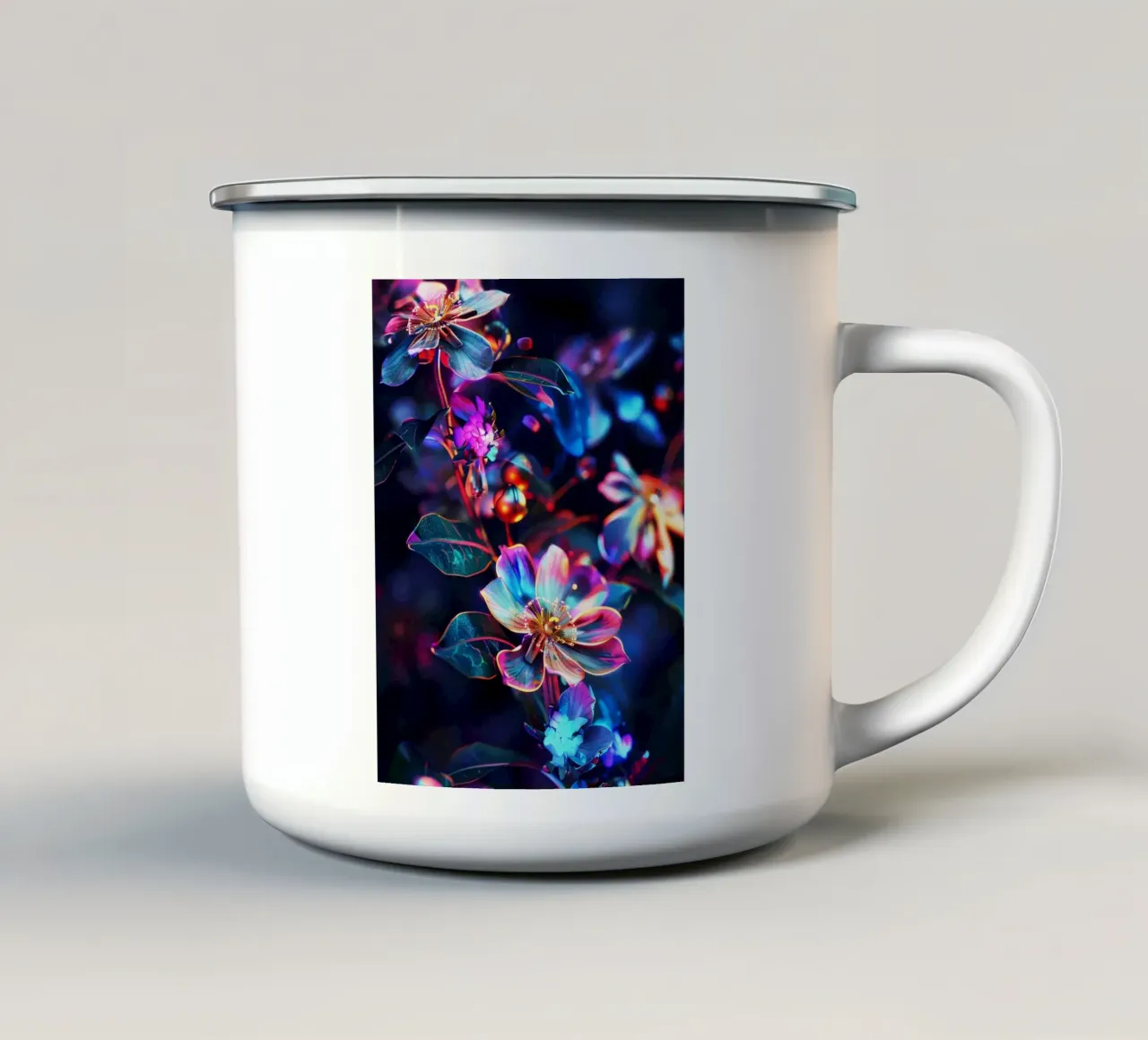 Flowers Neon G tazza in smalto da Mateo
