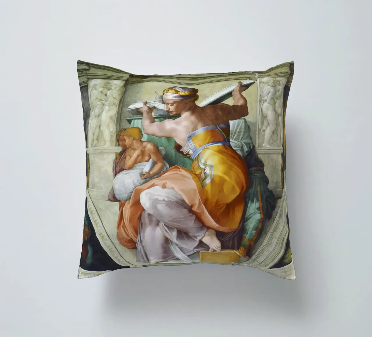 Michelangelo's Libyan Sibyl (c. 1511) cuscino da Venus Art