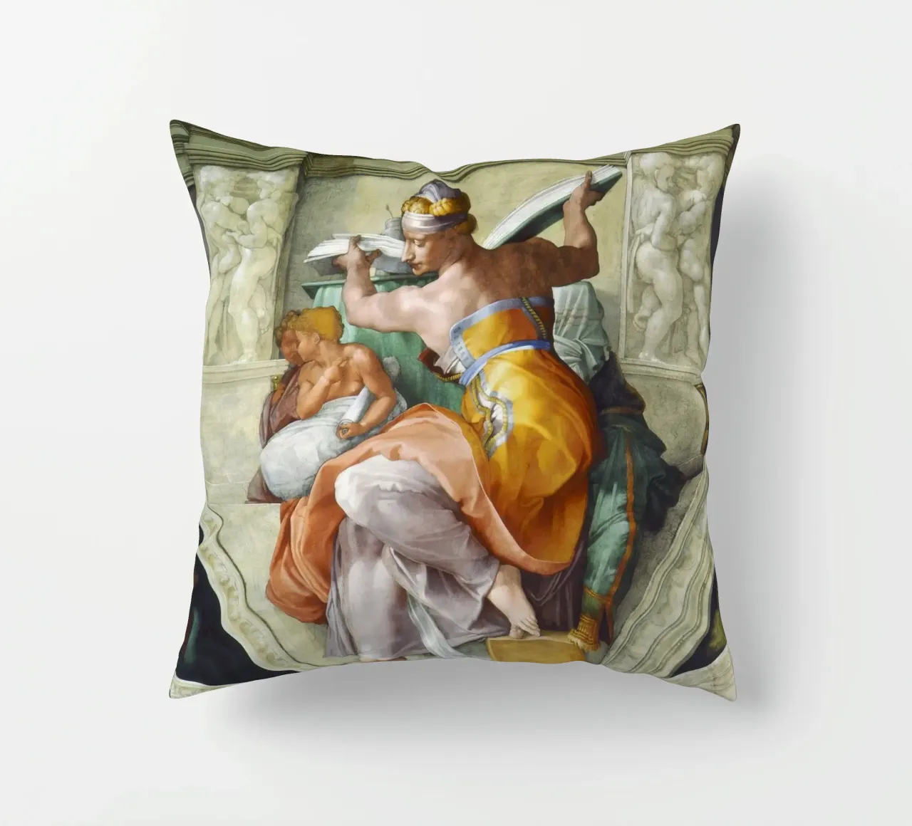 Michelangelo's Libyan Sibyl (c. 1511) cuscino da Venus Art