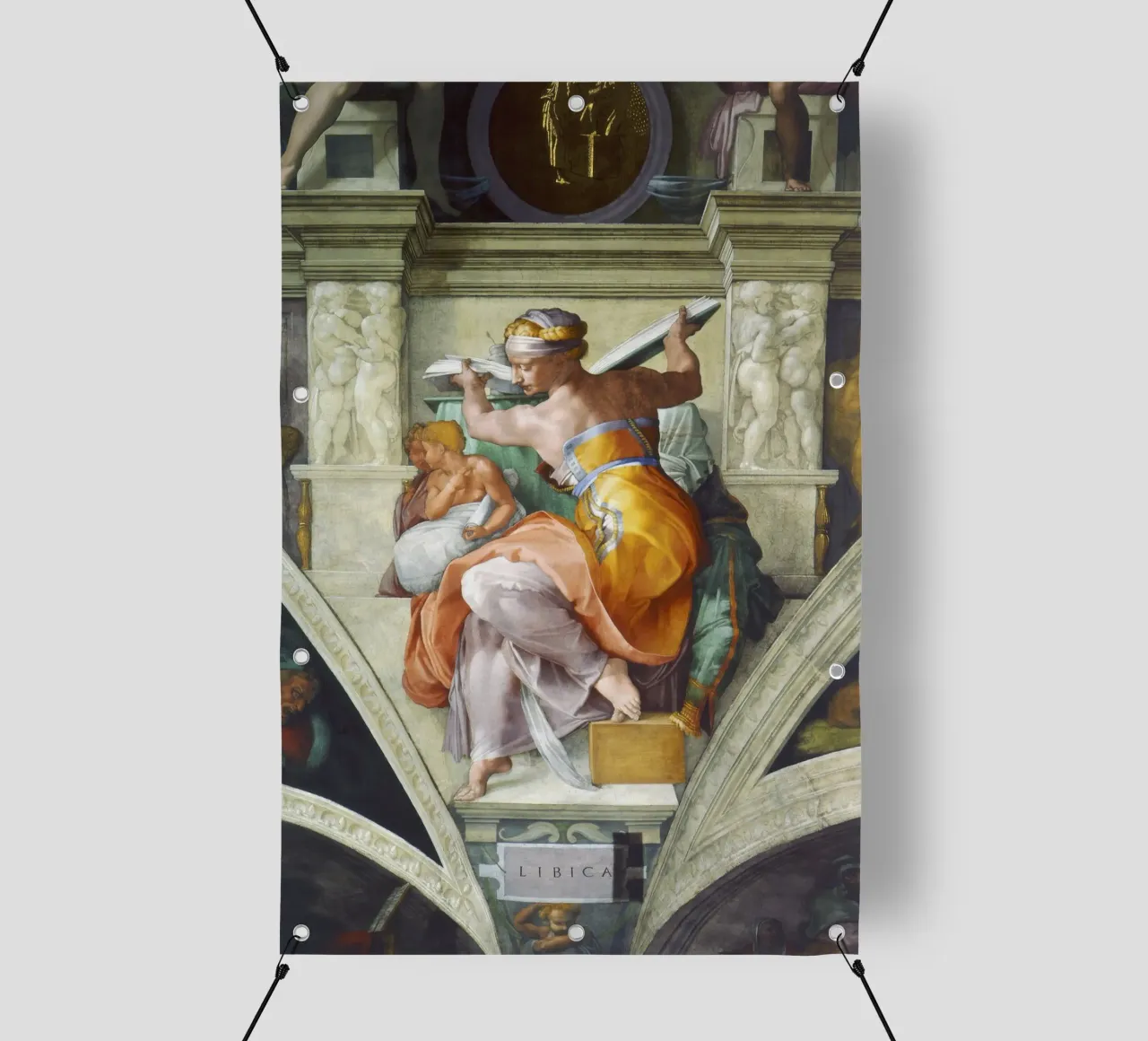 Michelangelo's Libyan Sibyl (c. 1511) telo in pvc da Venus Art
