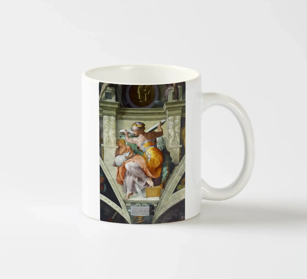 Michelangelo's Libyan Sibyl (c. 1511) tazza in ceramica da Venus Art