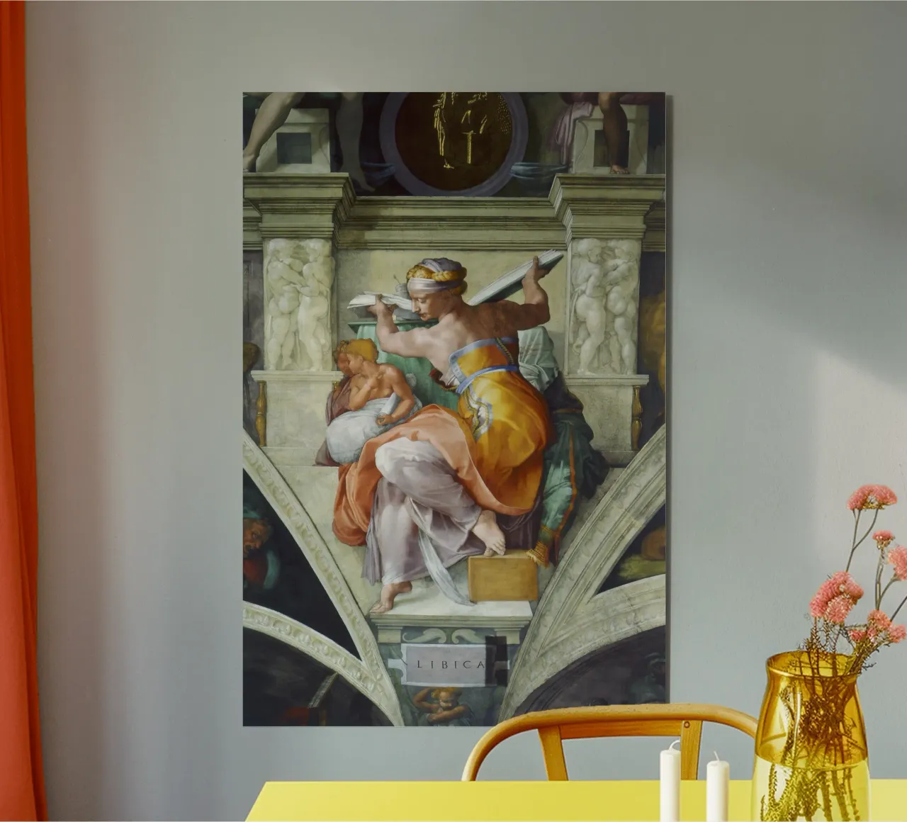 Michelangelo's Libyan Sibyl (c. 1511) alluminio dibond da Venus Art
