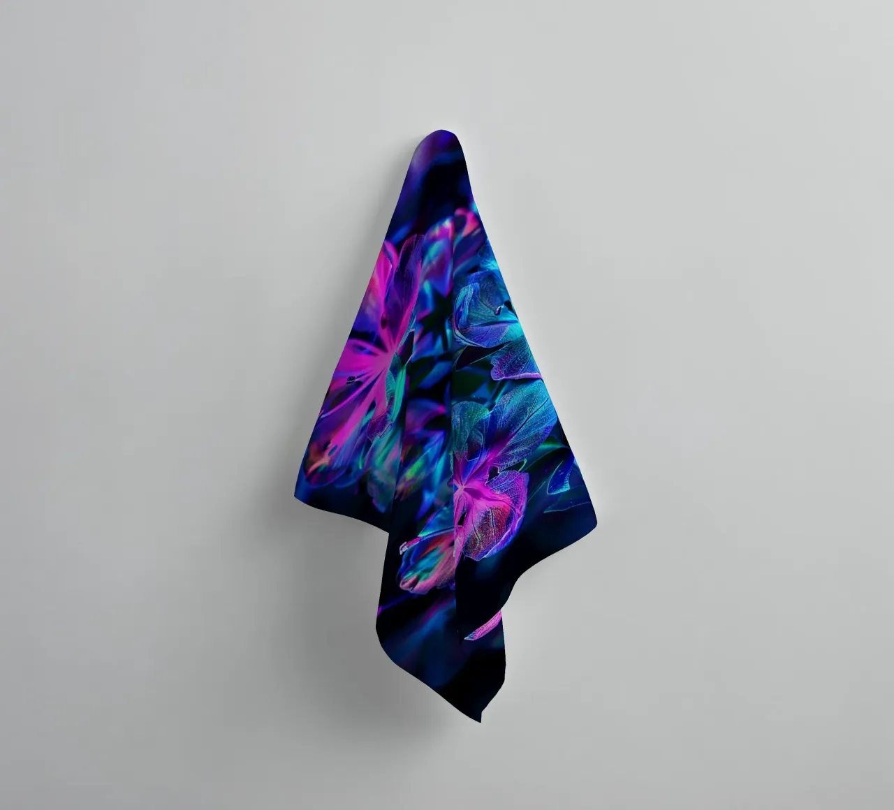 Flowers Neon H towel by Mateo