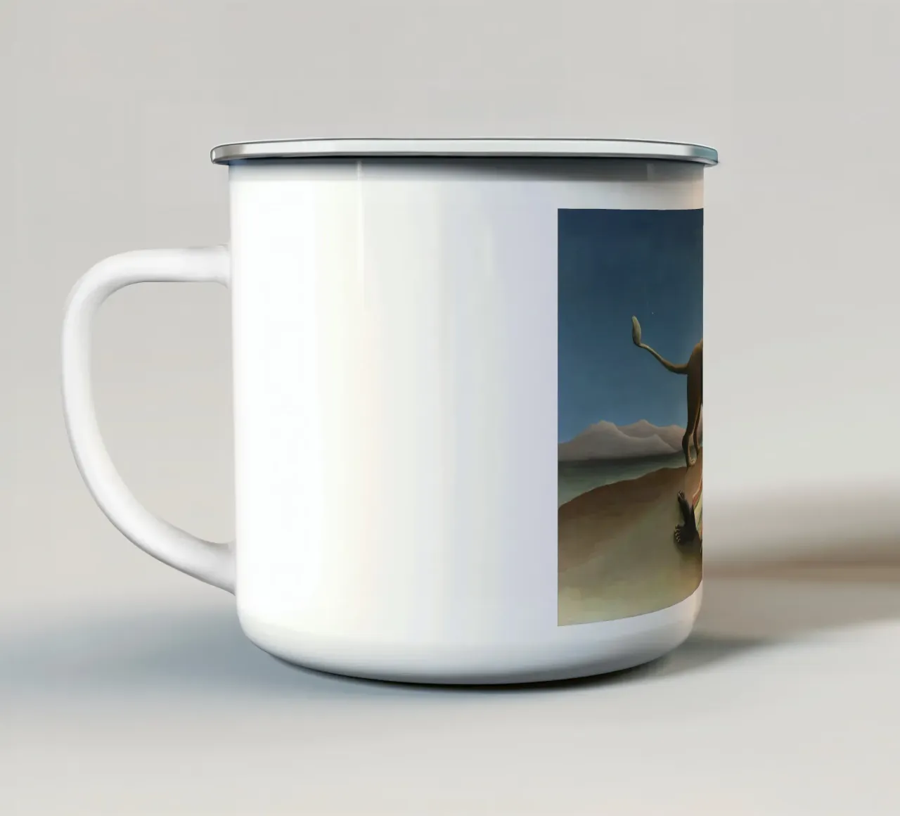 La zingara addormentata di Henri Rousseau (1897) tazza in smalto da Venus Art