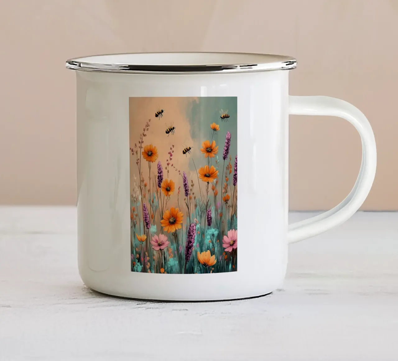 Flowers Lavender A tazza in smalto da Mateo