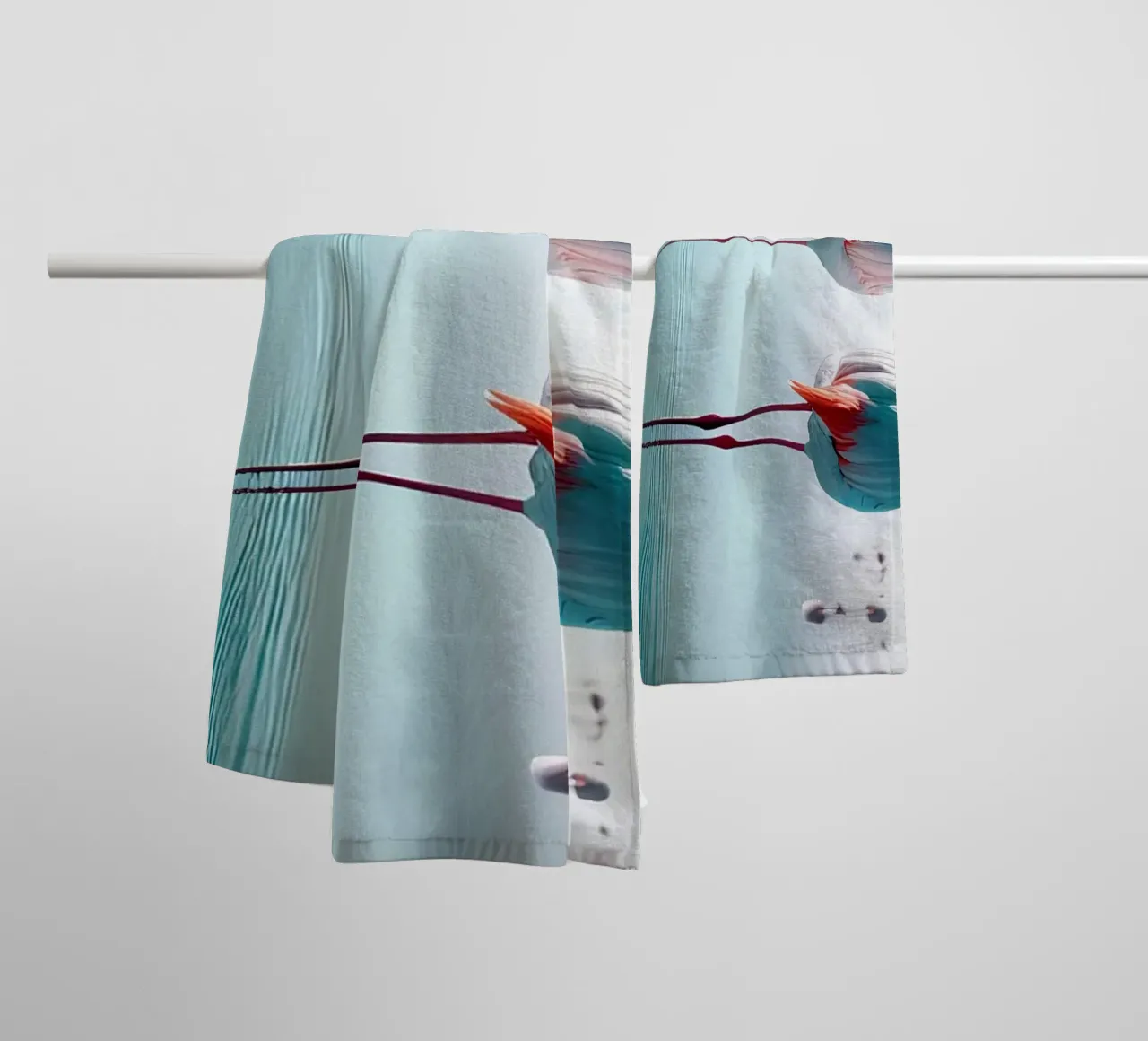 Due fenicotteri asciugamano da bagno da Digital Naive