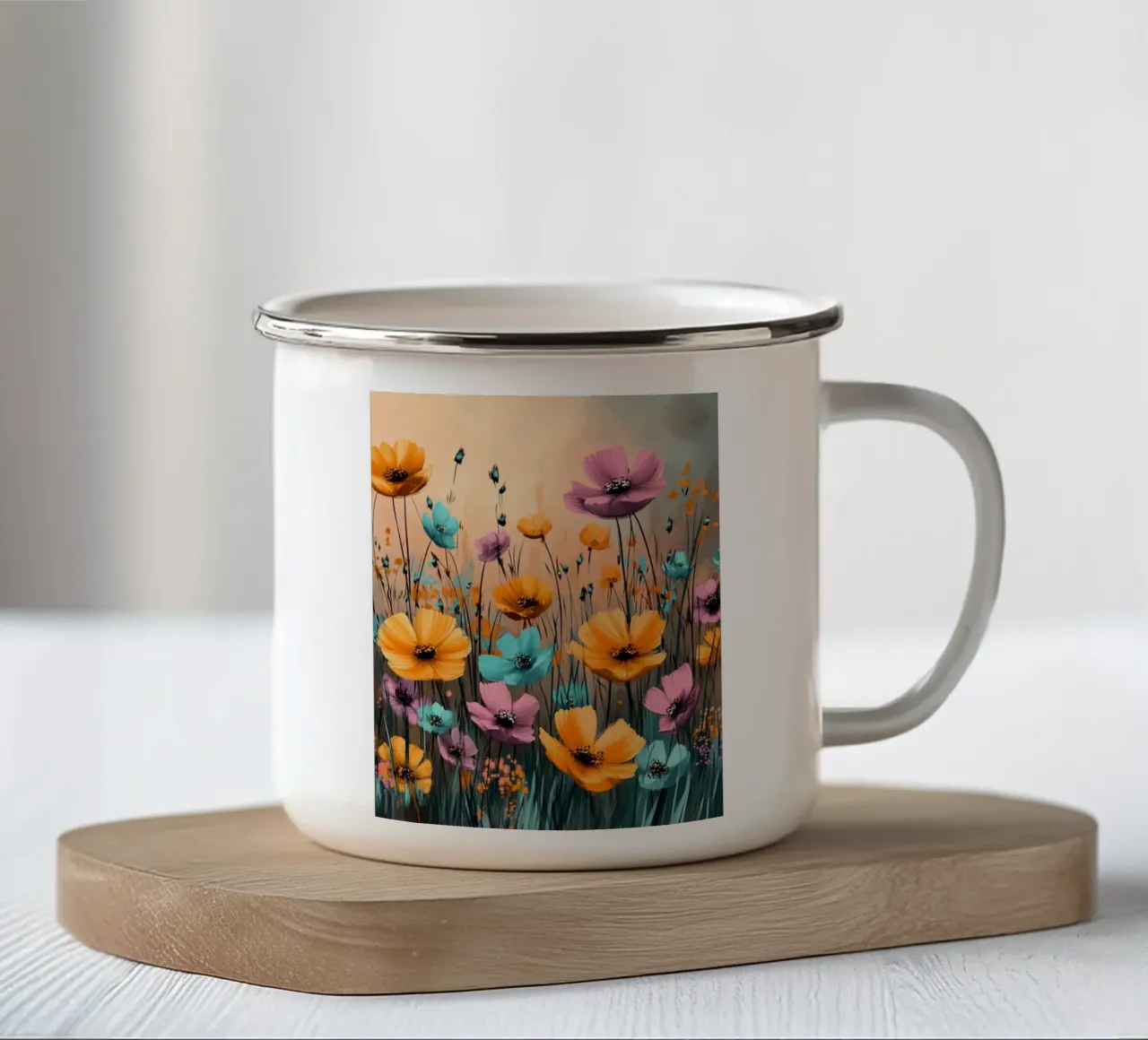 Flowers Meadow E tazza in smalto da Mateo