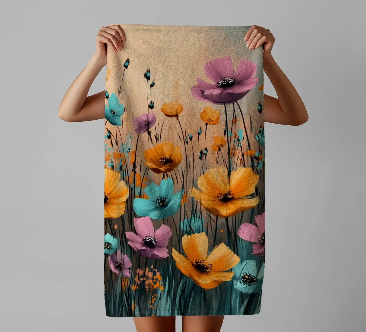 Flowers Meadow E towel by Mateo
