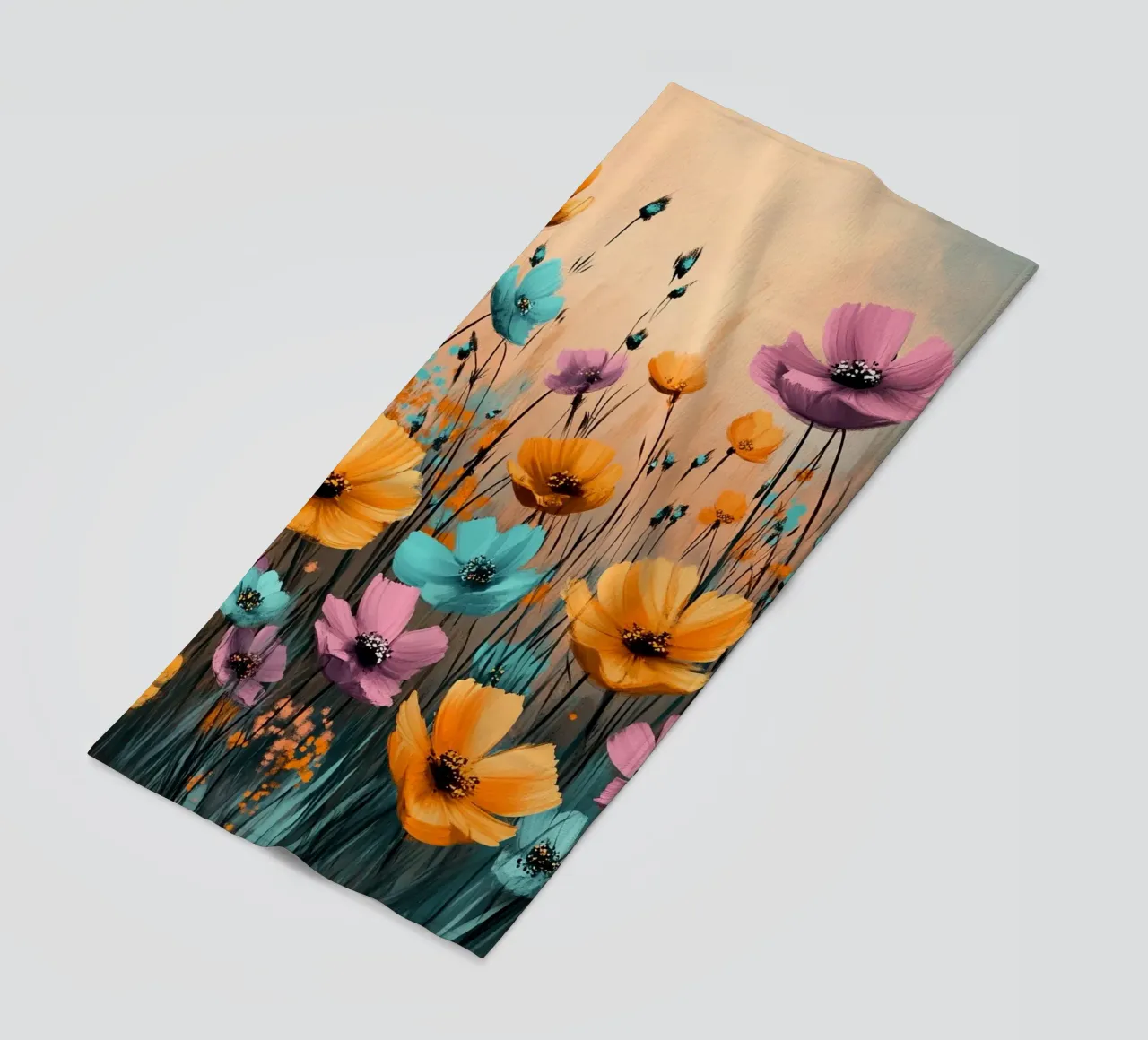 Flowers Meadow E beach towel by Mateo