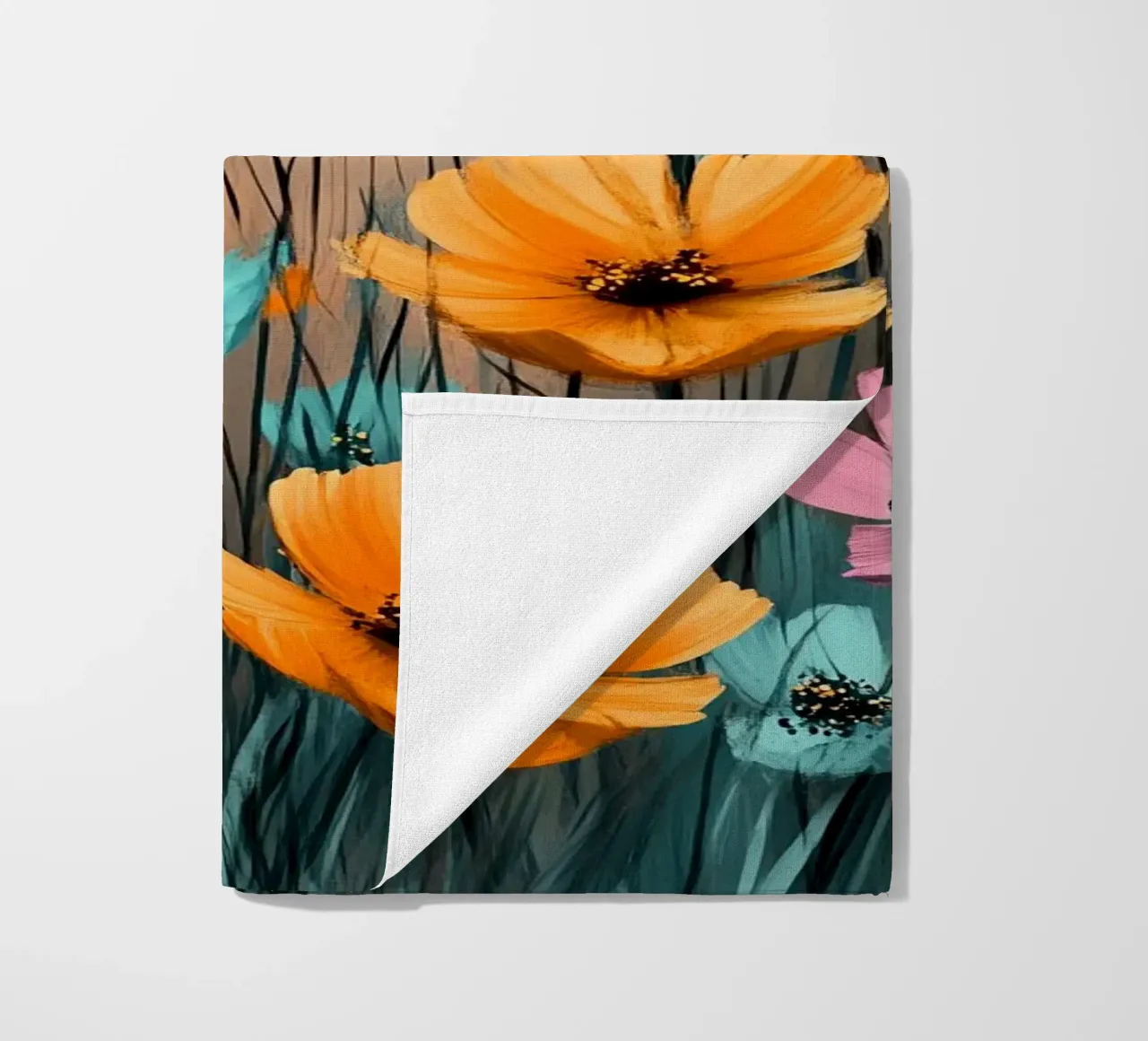 Flowers Meadow E beach towel by Mateo