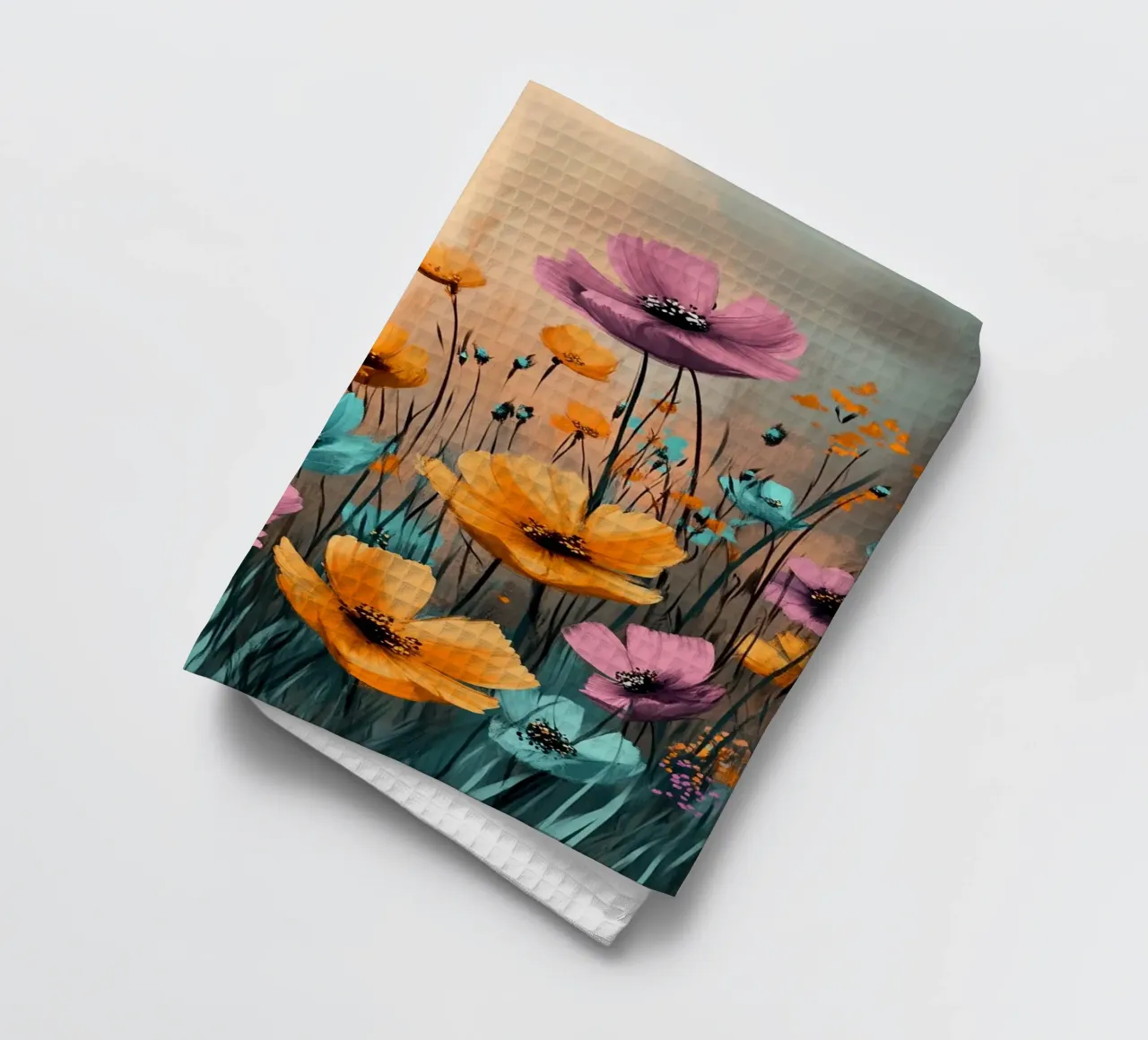 Flowers Meadow E tea towel by Mateo