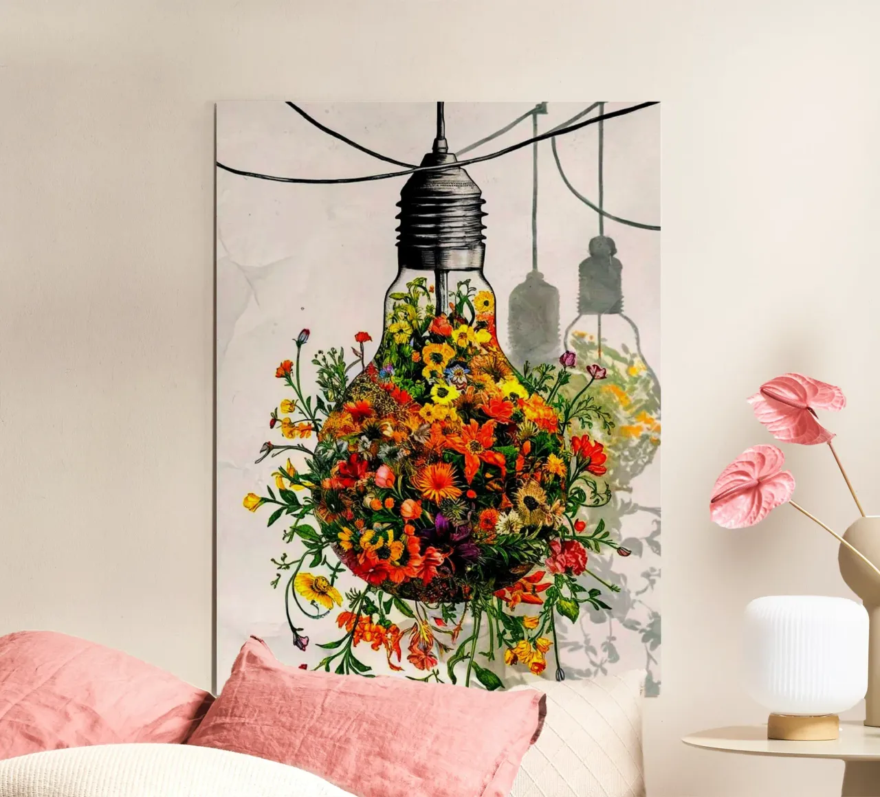 il bulbo del fiore poster con telaio in alluminio da dinem
