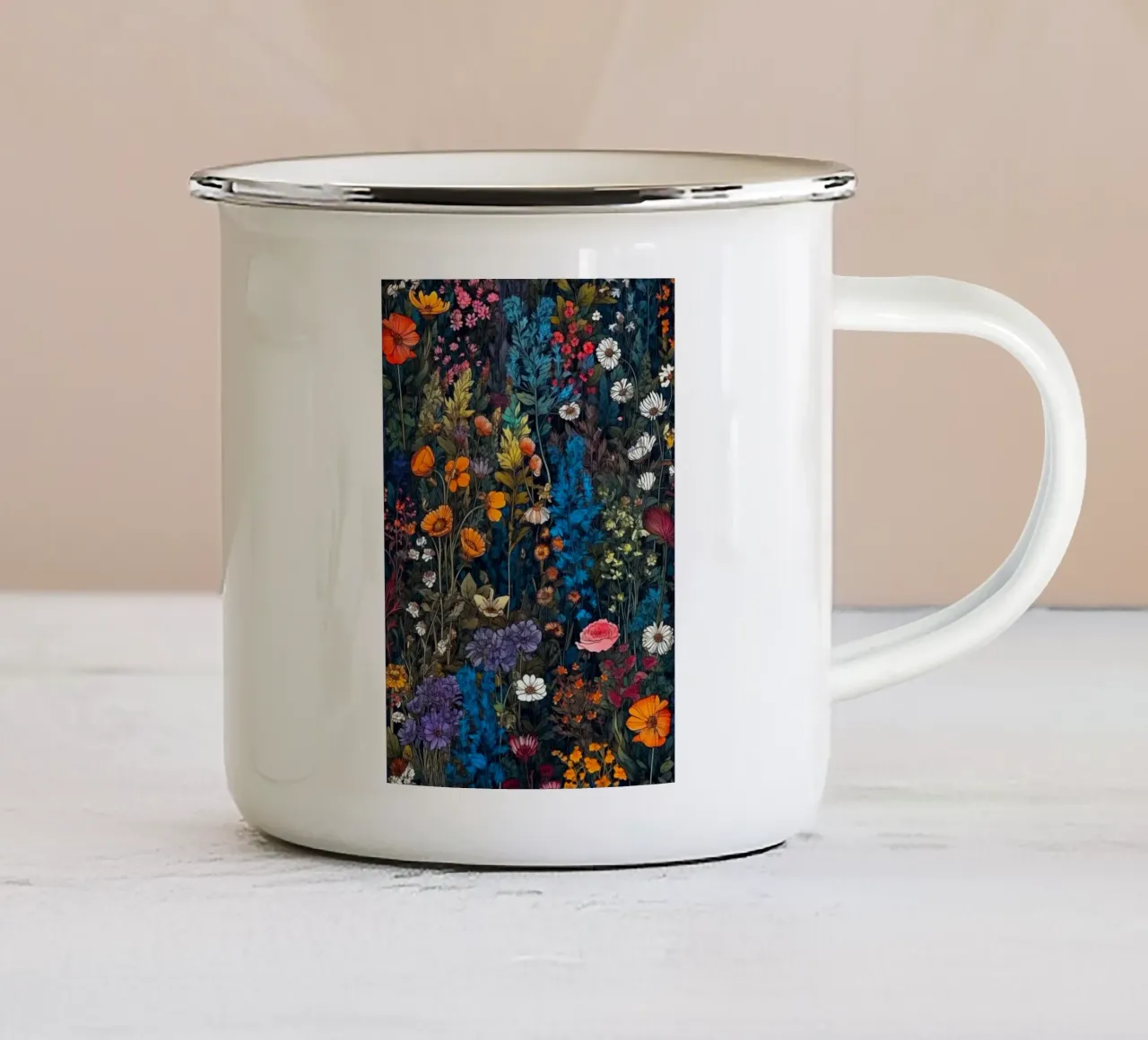 Notte buia botanica tazza in smalto da Justyna Jaszke JBJart