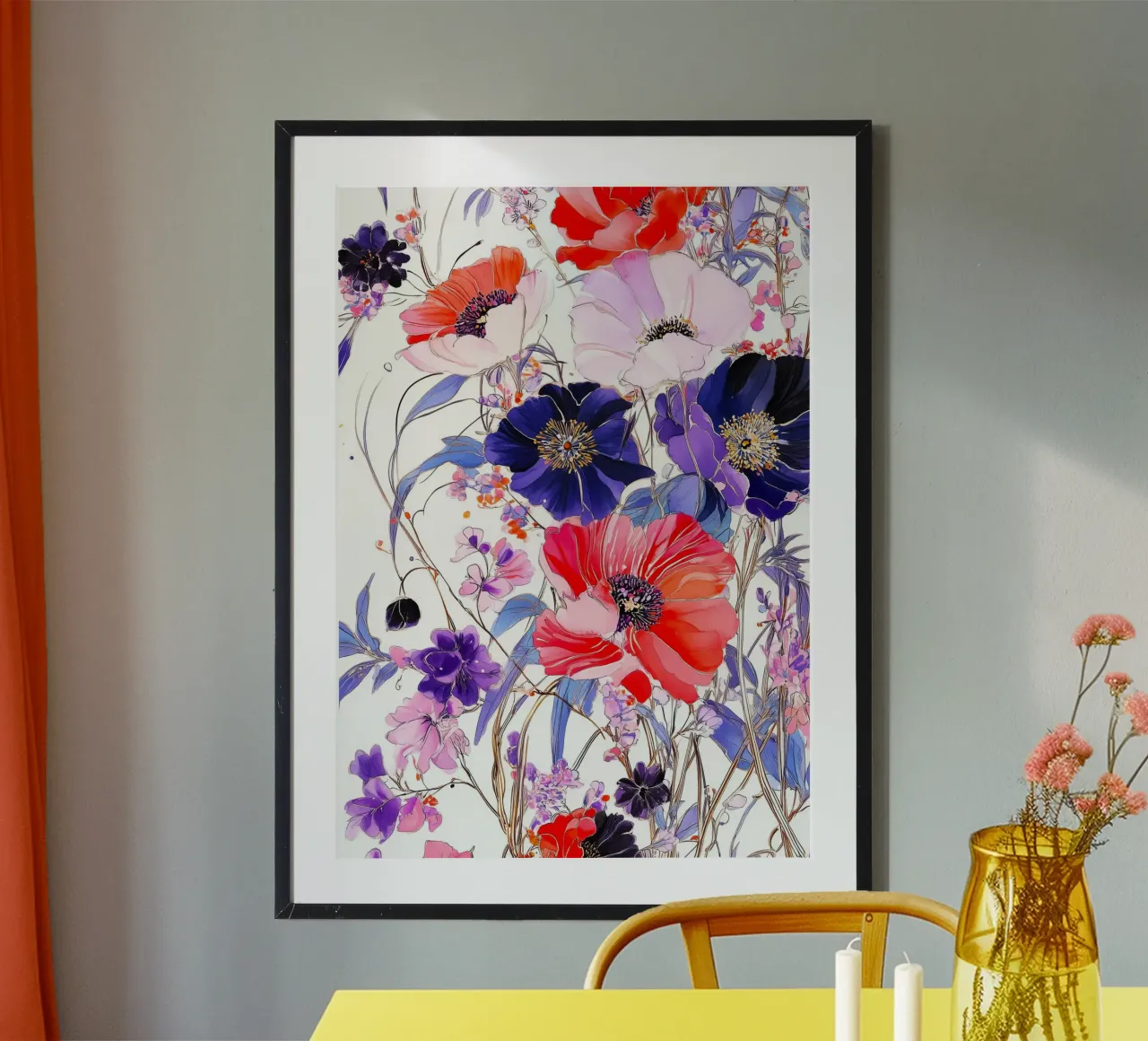 Fiori eleganti poster con telaio in plastica da Justyna Jaszke JBJart