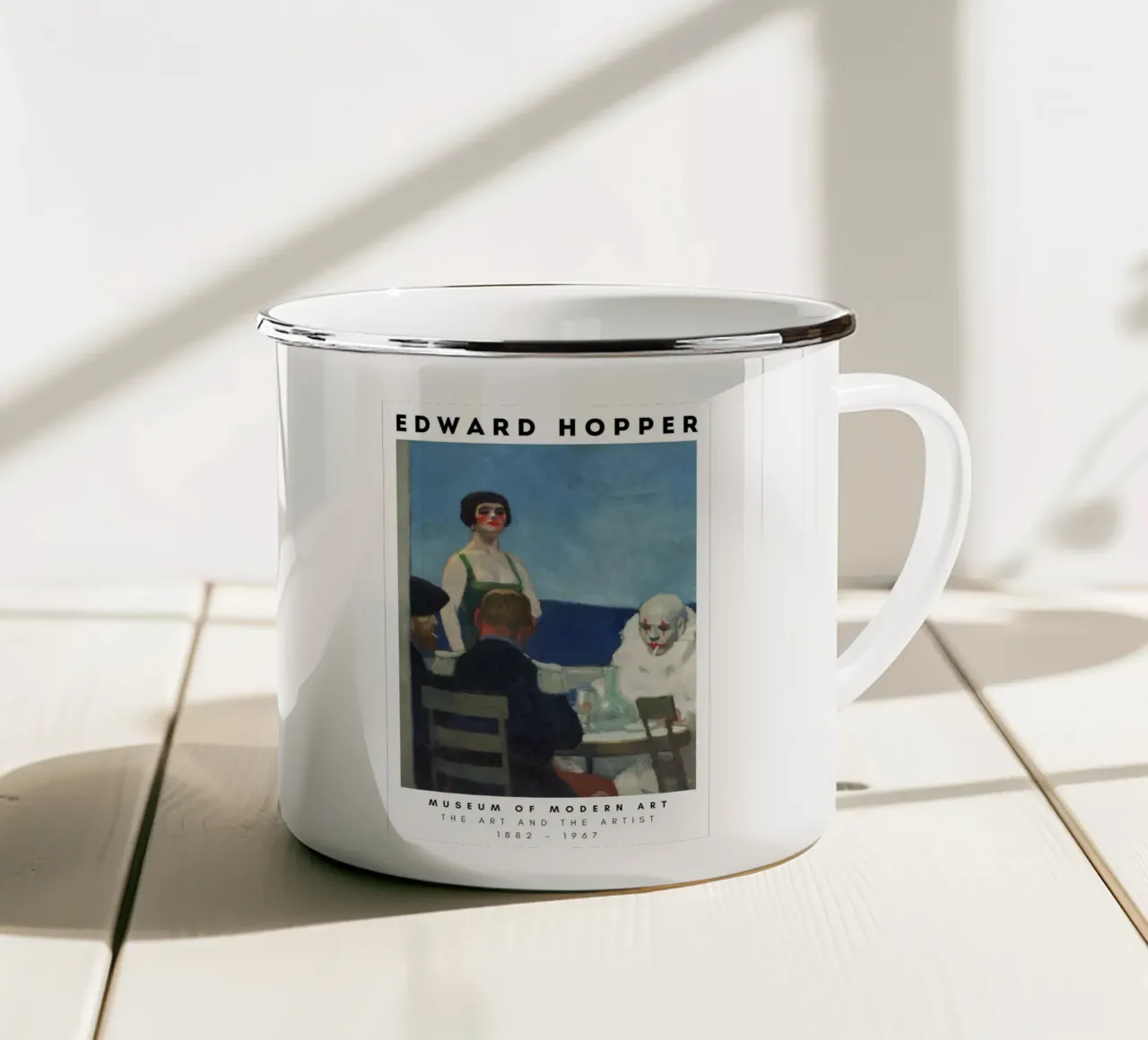 Edward Hopper Figure Bar notturno Interno Stampa tazza in smalto da NorwesClub