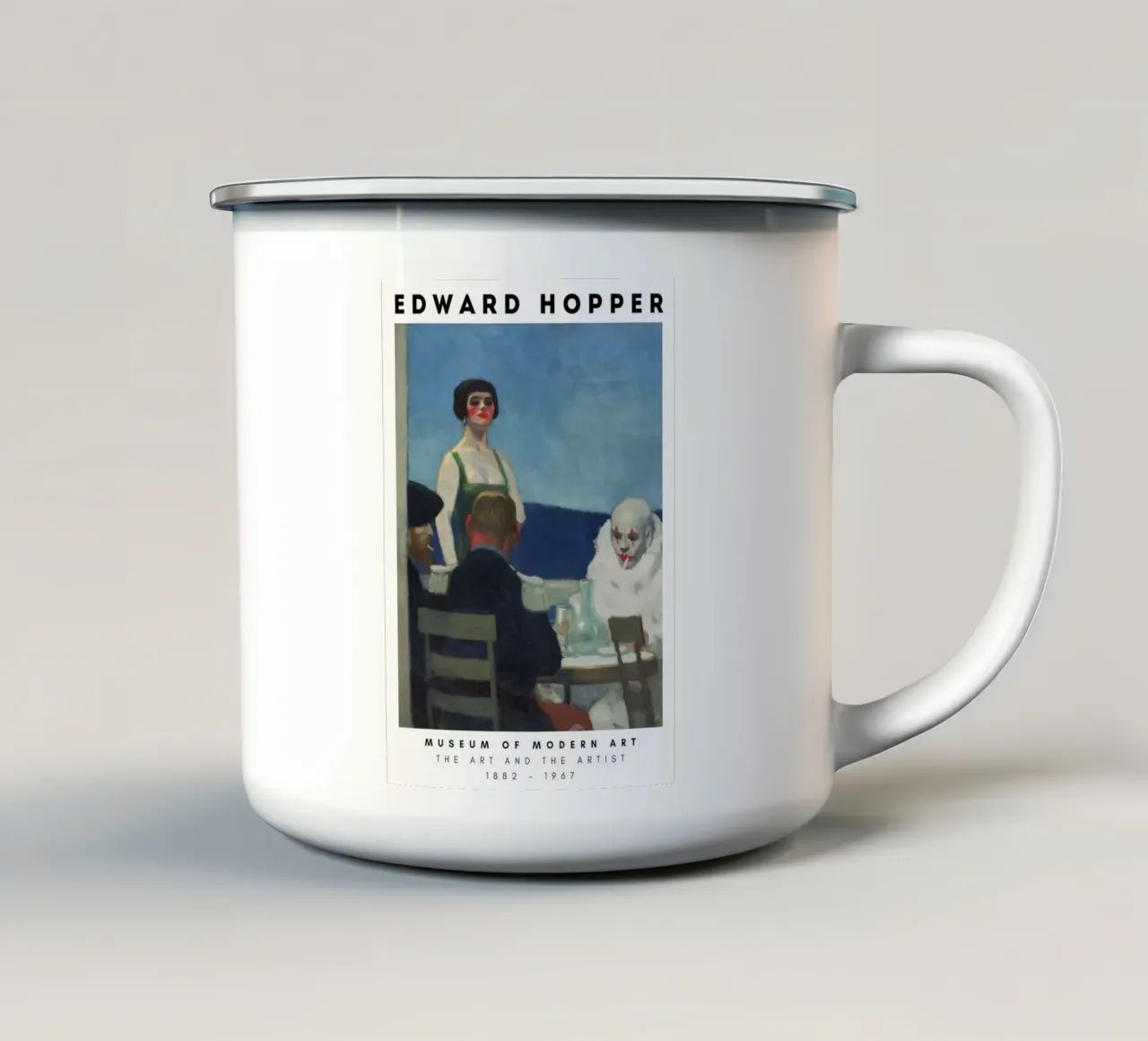 Edward Hopper Figure Bar notturno Interno Stampa tazza in smalto da NorwesClub