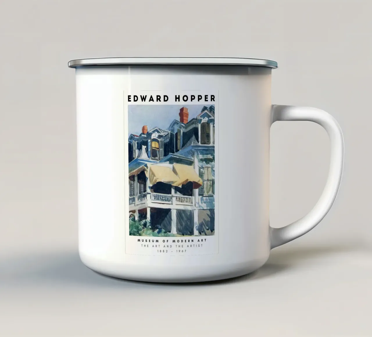 Edward Hopper Architectuur Stadslandschap Print emaille mok van NorwesClub