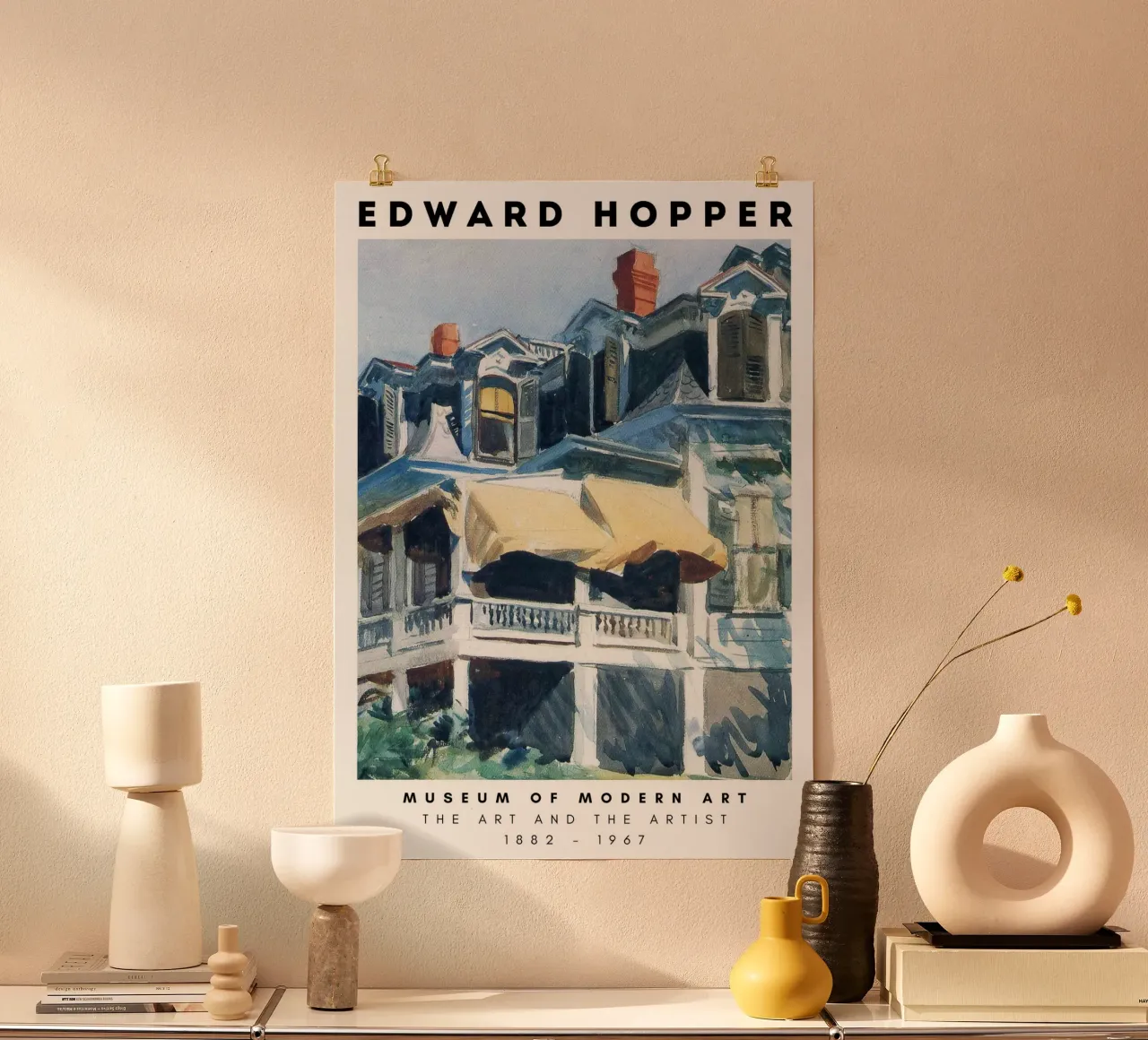 Edward Hopper Architectuur Stadslandschap Print poster van NorwesClub