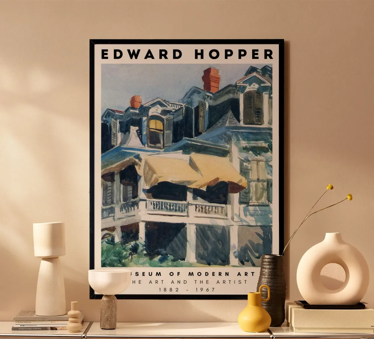 Edward Hopper Architectuur Stadslandschap Print poster van NorwesClub