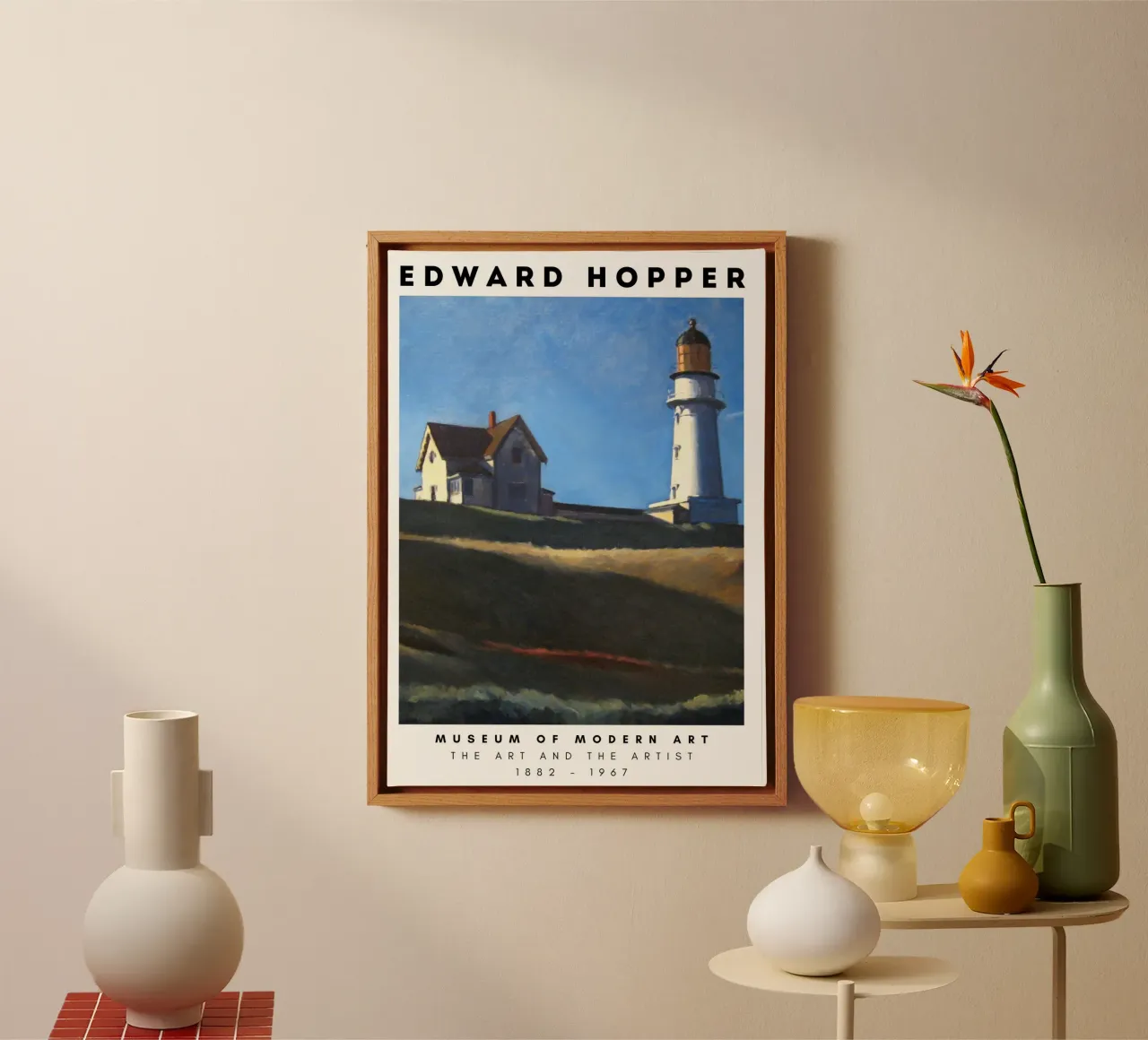 Edward Hopper Architectuur Landschap Print canvas met Baklijst van NorwesClub
