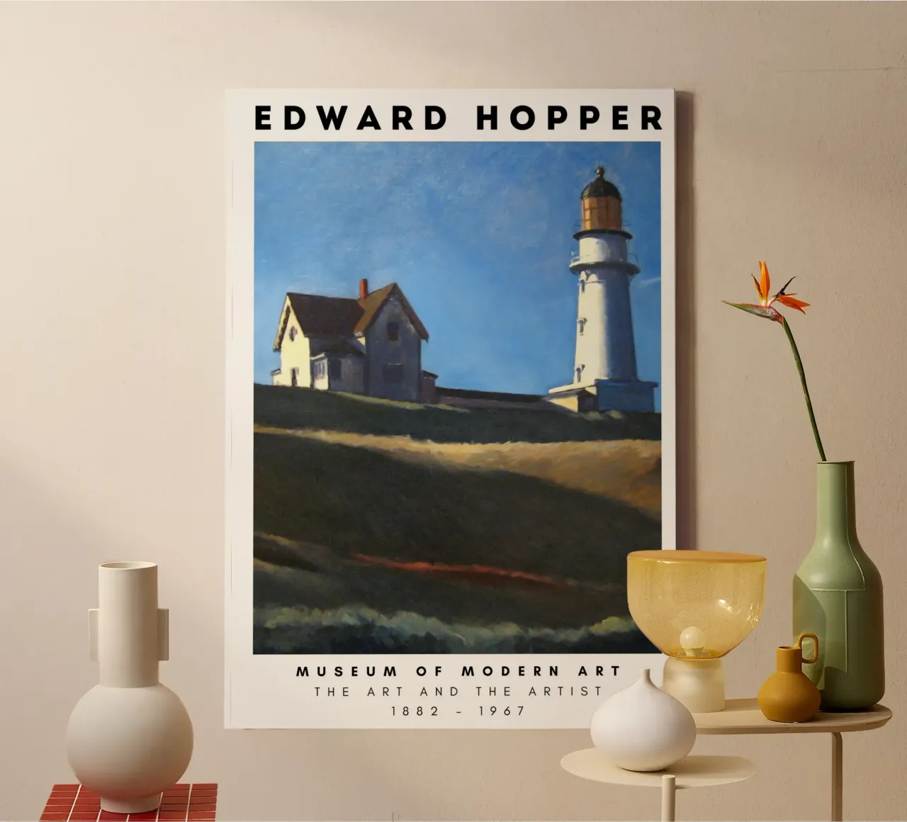 Edward Hopper Architectuur Landschap Print canvas met Baklijst van NorwesClub