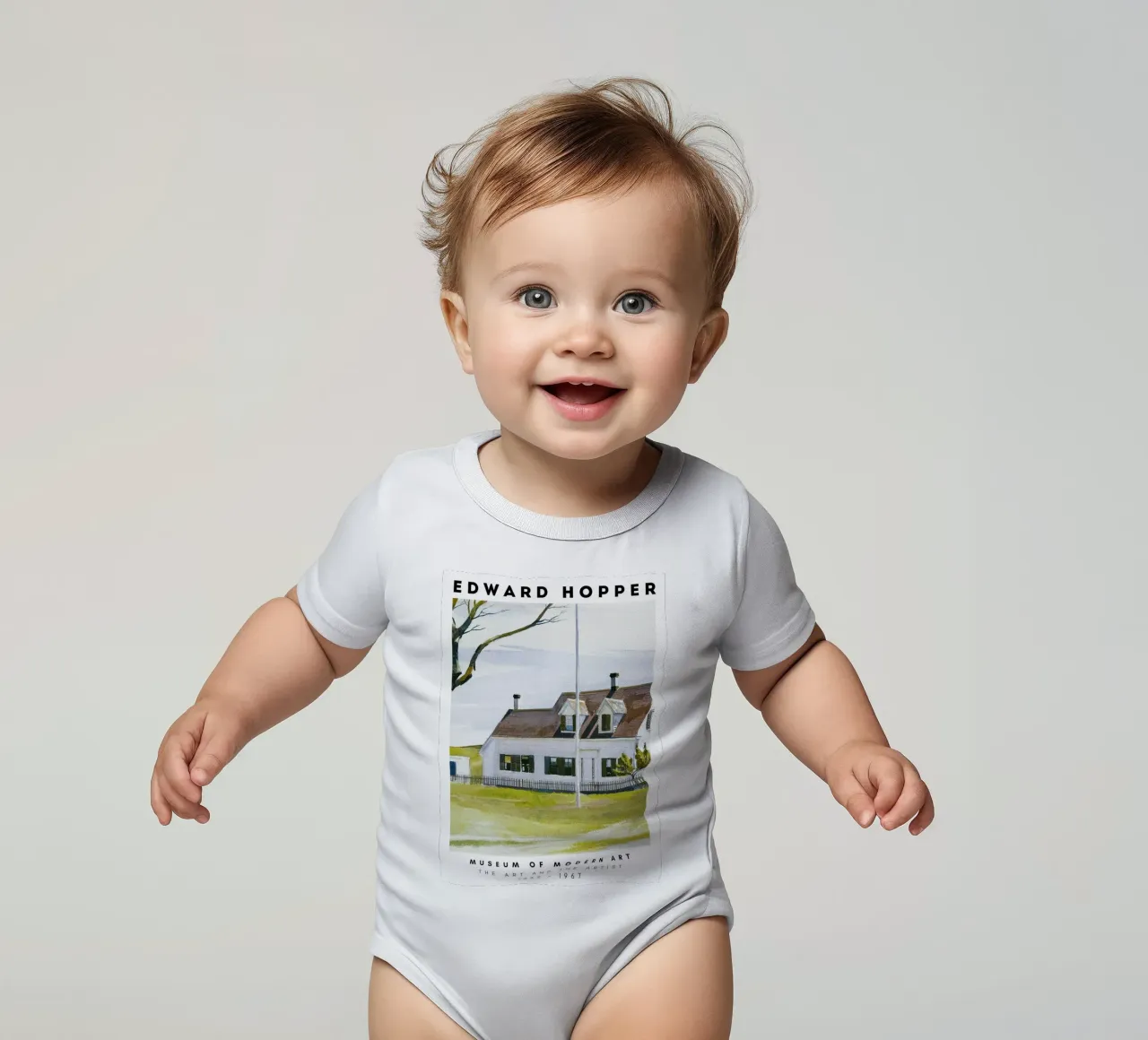 Edward Hopper Architectuur Kust Stedelijk Landschap Print babyrompertje korte mouwen van NorwesClub