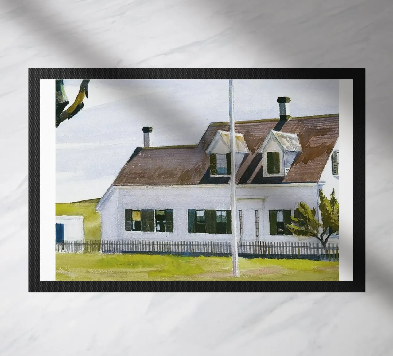 Edward Hopper Architecture Coastal Urban Scene Print doormat by NorwesClub