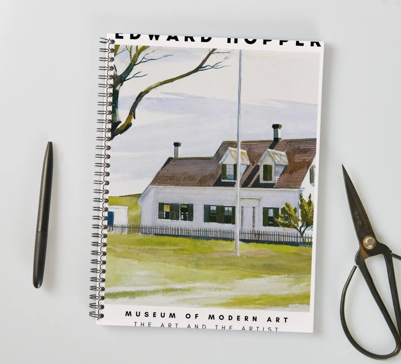 Edward Hopper Architecture Coastal Urban Scene Print spiral notebook by NorwesClub